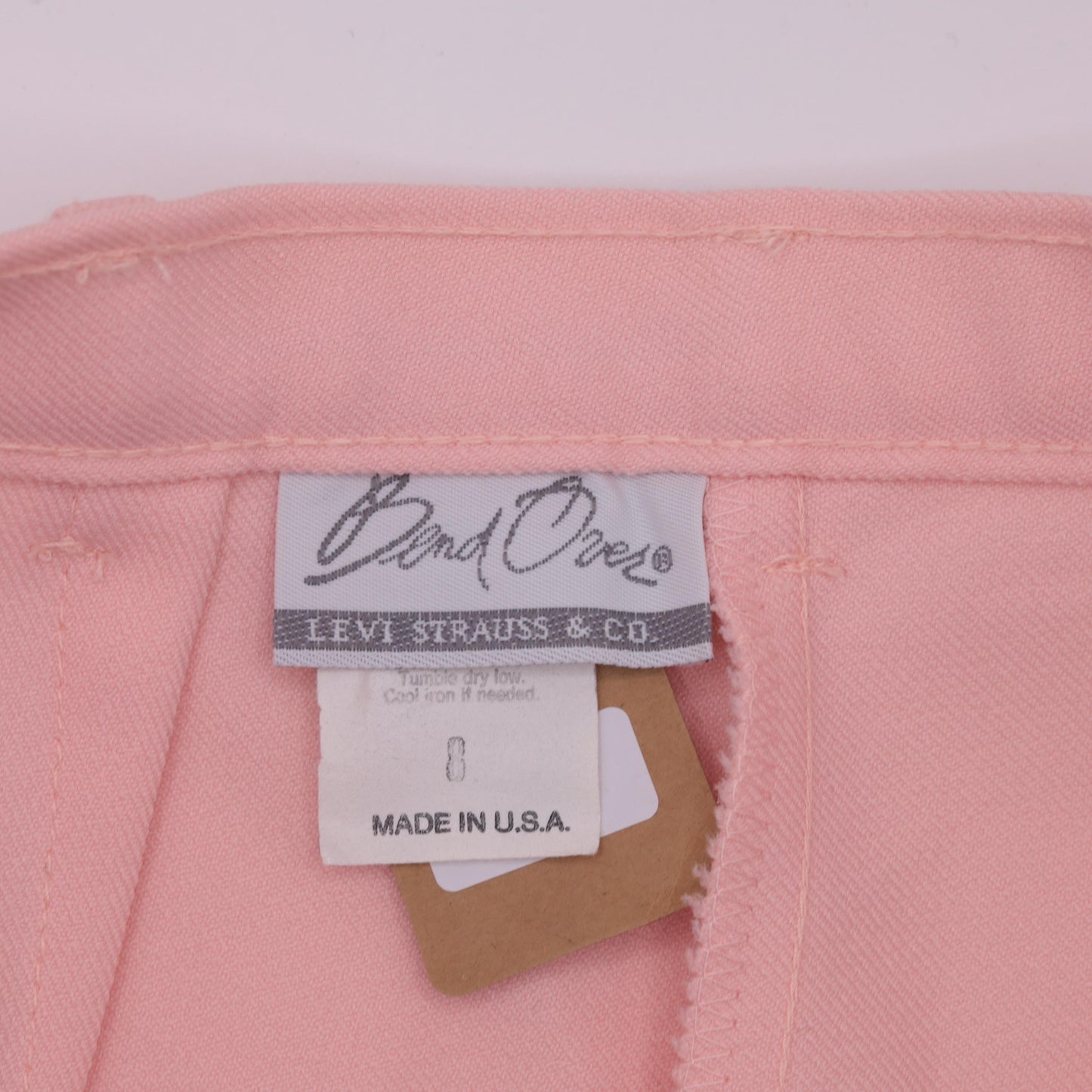 80s Levi's Bend Over Pink High-Waist Straight Leg Trousers Small