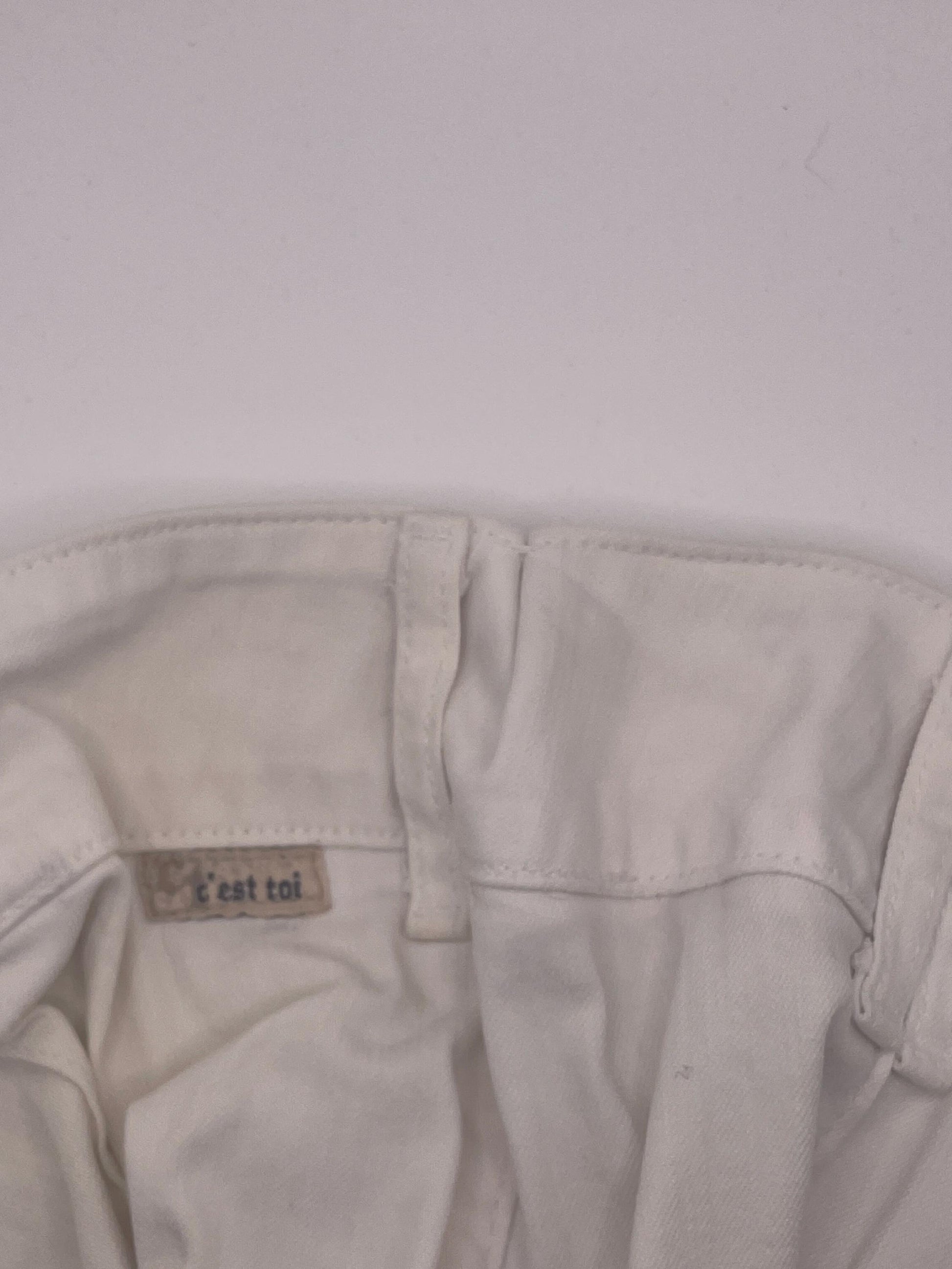 90s C'est Toi White Low Rise Flared Trousers Extra Small