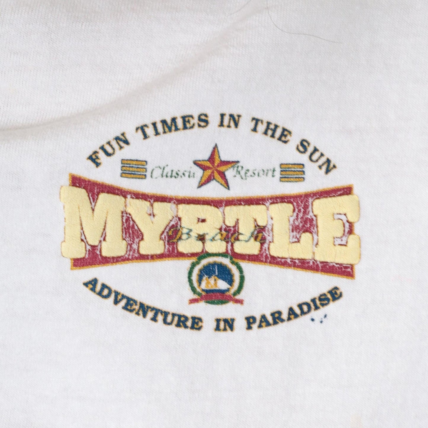 90s Myrtle Beach Graphic T-Shirt White Cotton Tee Extra Large XL