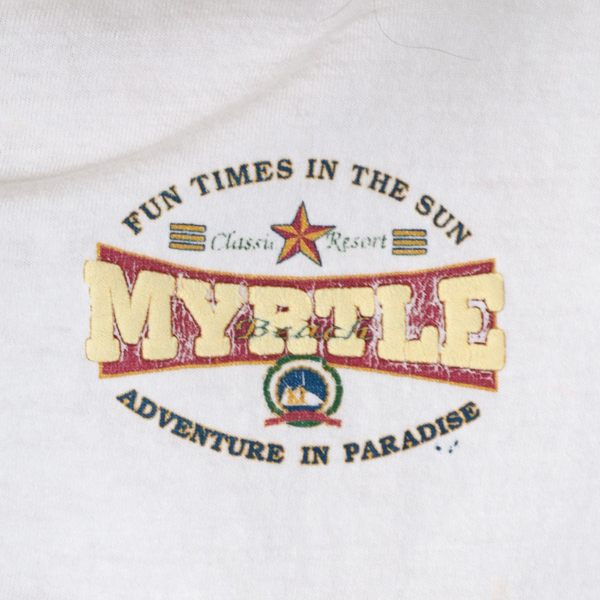 90s Myrtle Beach Graphic T-Shirt White Cotton Tee Extra Large XL