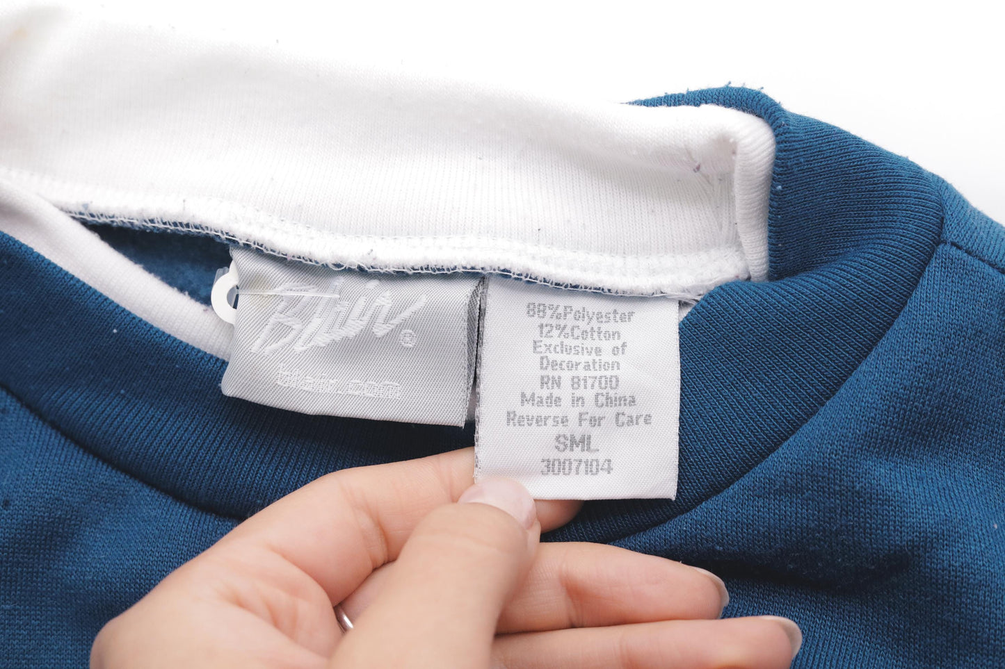 Y2K Blair Floral Embroidered Sweatshirt Blue Double Collar Crewneck Small