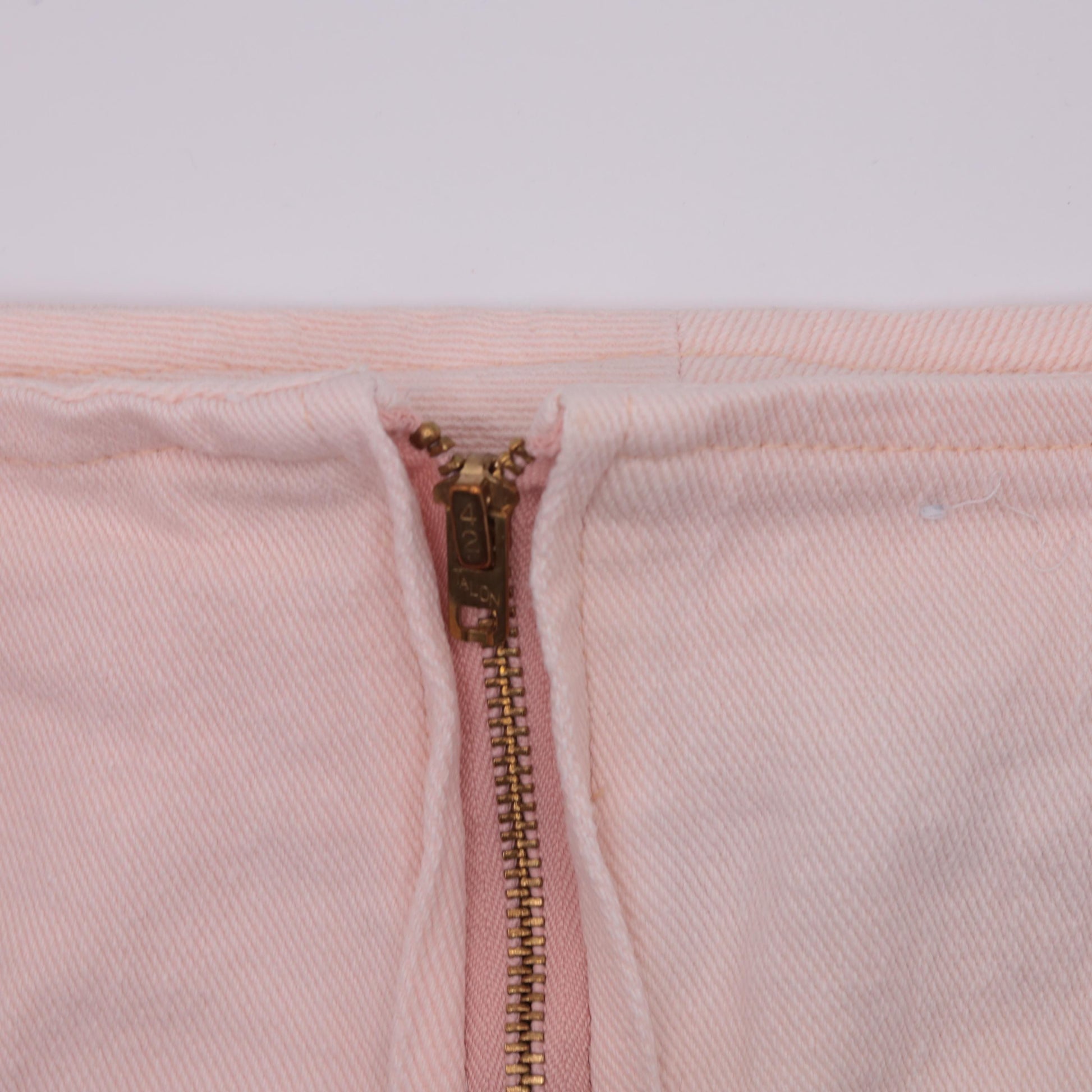 90s Baby Pink Denim Mini Skirt High Waisted Bodycon Jean Skirt Medium