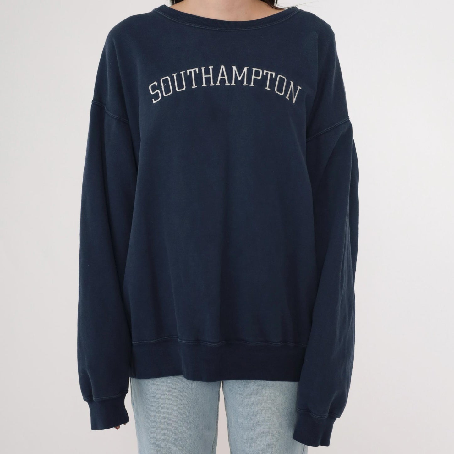 90s Southampton Hamptons Navy Embroidered Sweatshirt Crewneck Large L