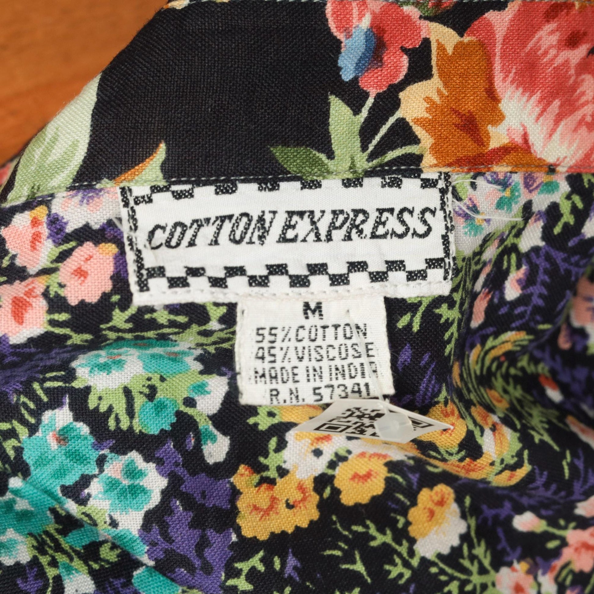 90s Cotton Express Floral Patchwork Crop Vest Button-Up Sleeveless Medium