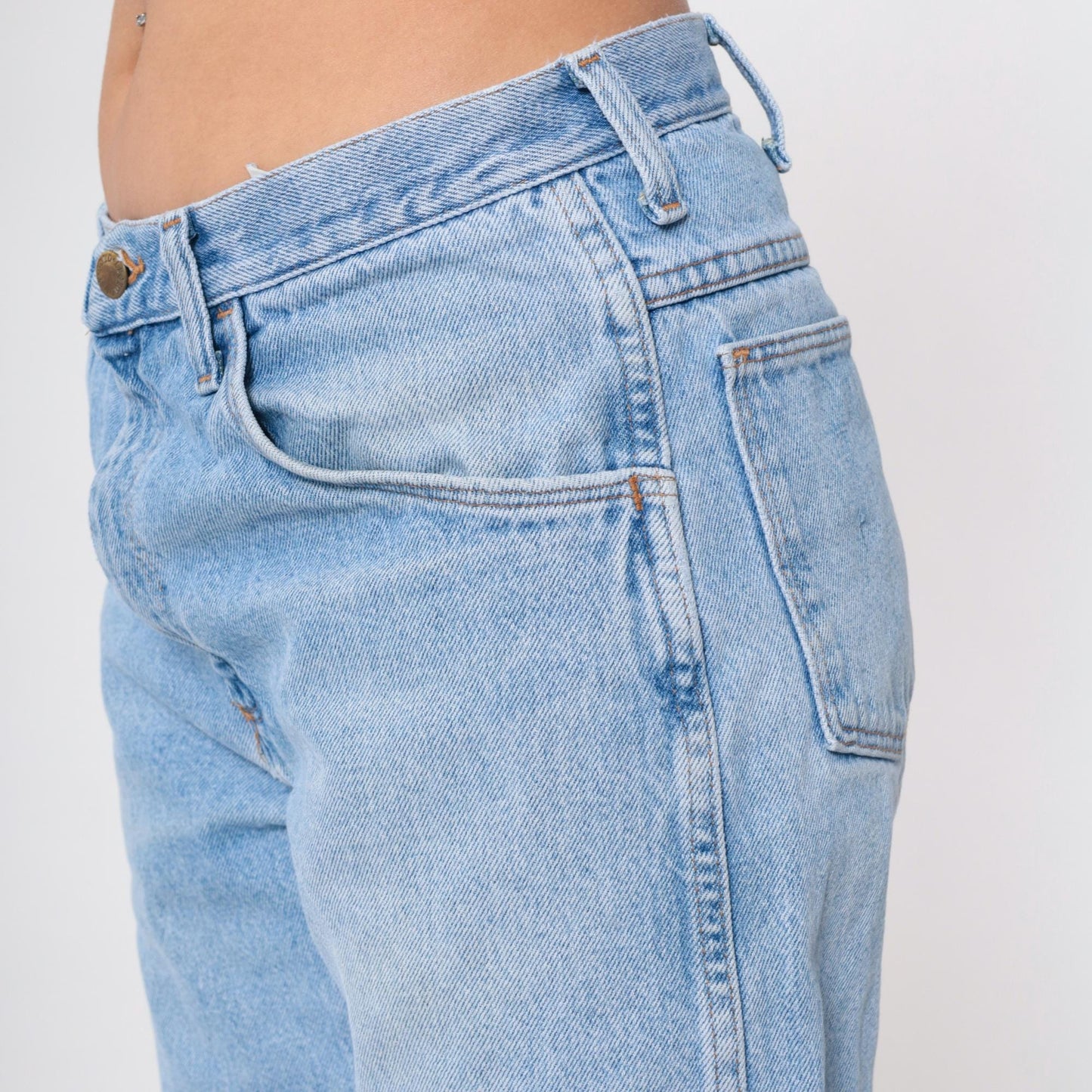 90s High Rise Straight Leg Jeans Faded Blue Denim Men's Medium