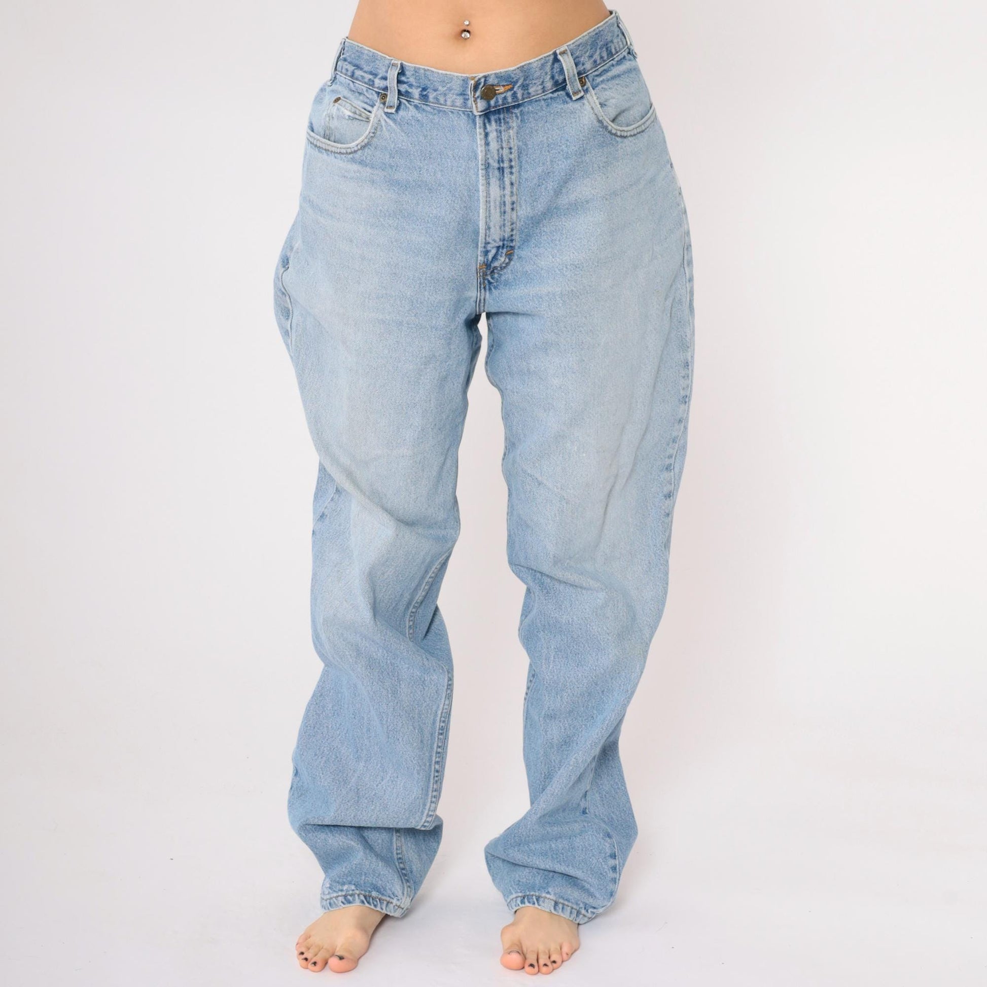90s Austin Jeans Men's 38x36 High Rise Straight Leg Blue Denim Large