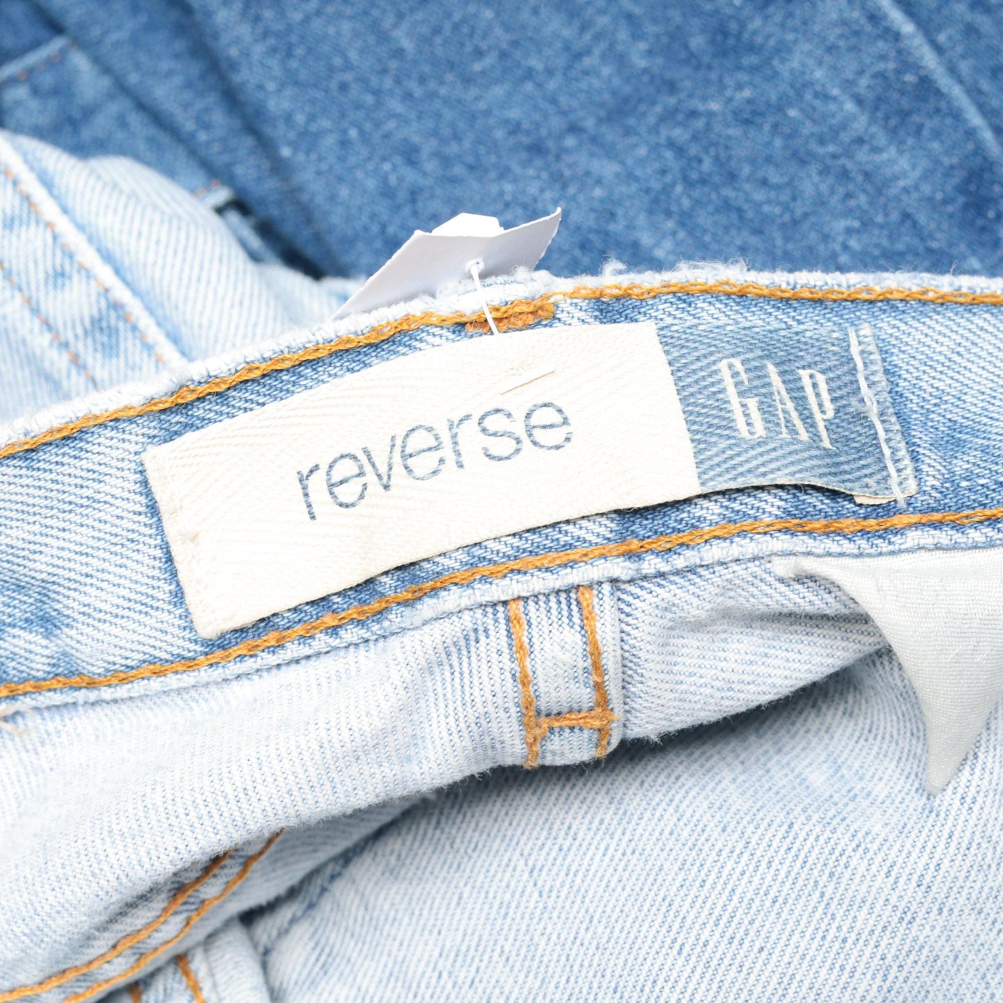 90s Gap Reverse Fit Denim Cutoff Shorts Blue Distressed High Waisted Medium