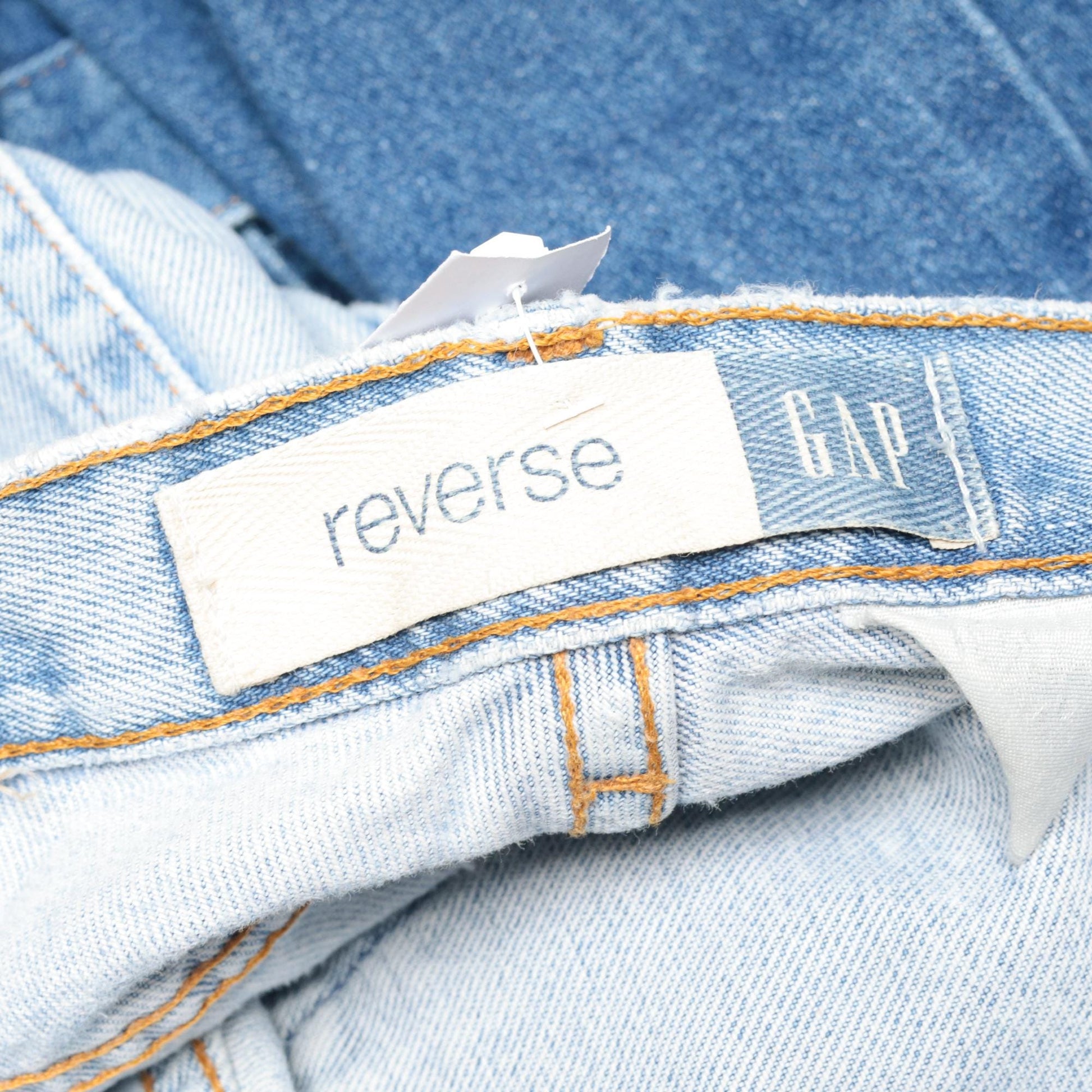 90s Gap Reverse Fit Denim Cutoff Shorts Blue Distressed High Waisted Medium