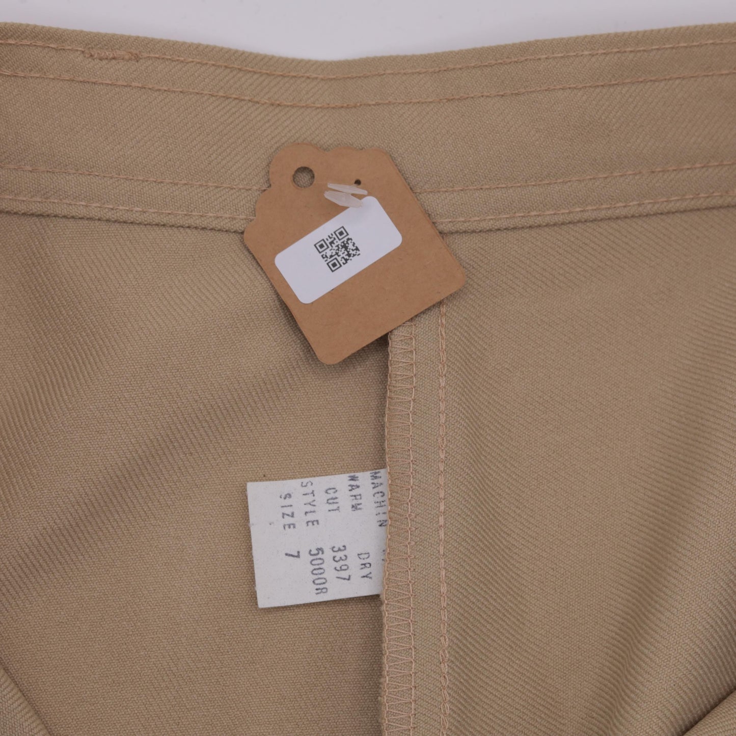 70s Tan Straight Leg High Rise Trousers Creased Vintage XS