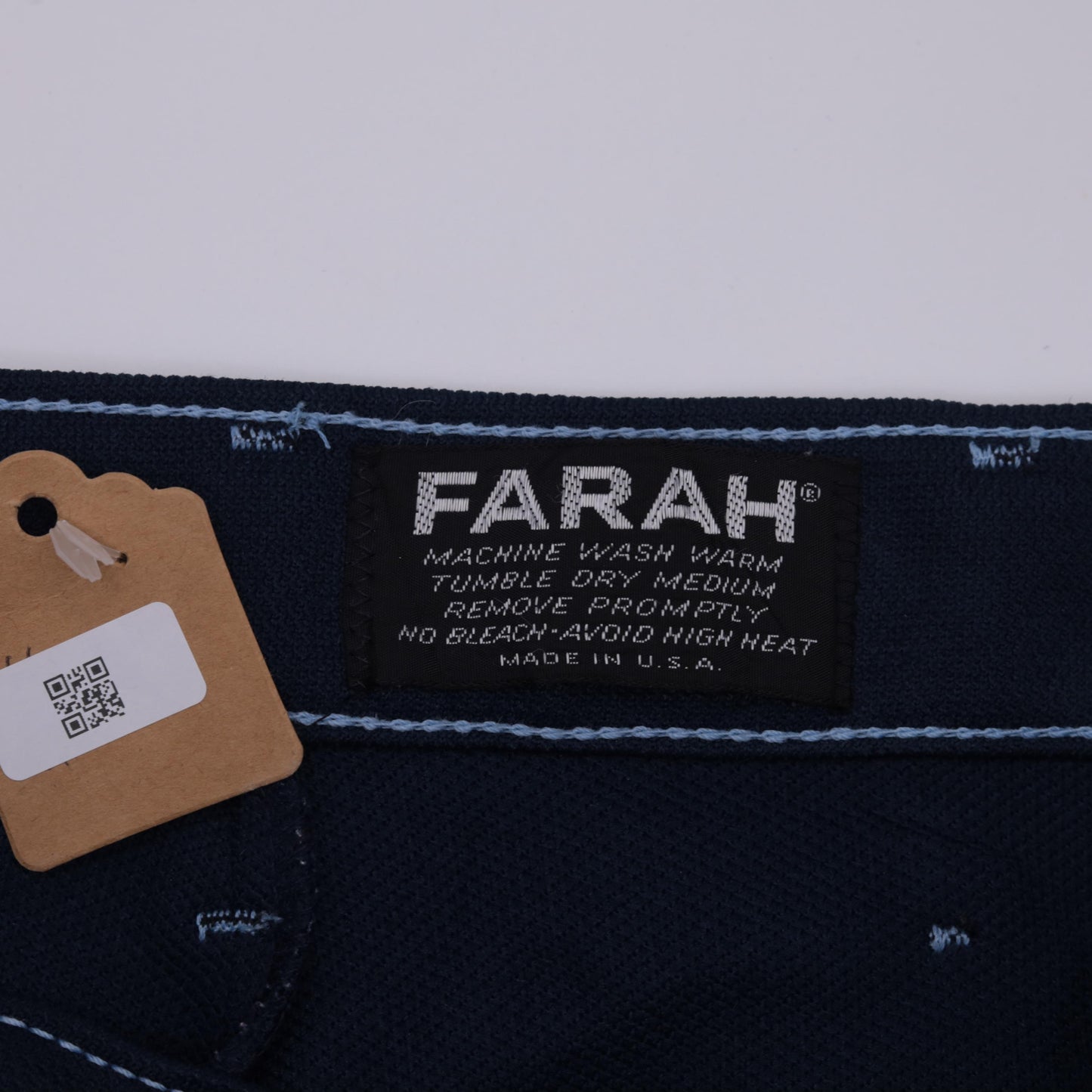 70s Farah Navy Bell Bottom Pants High Rise Flared Trousers Medium