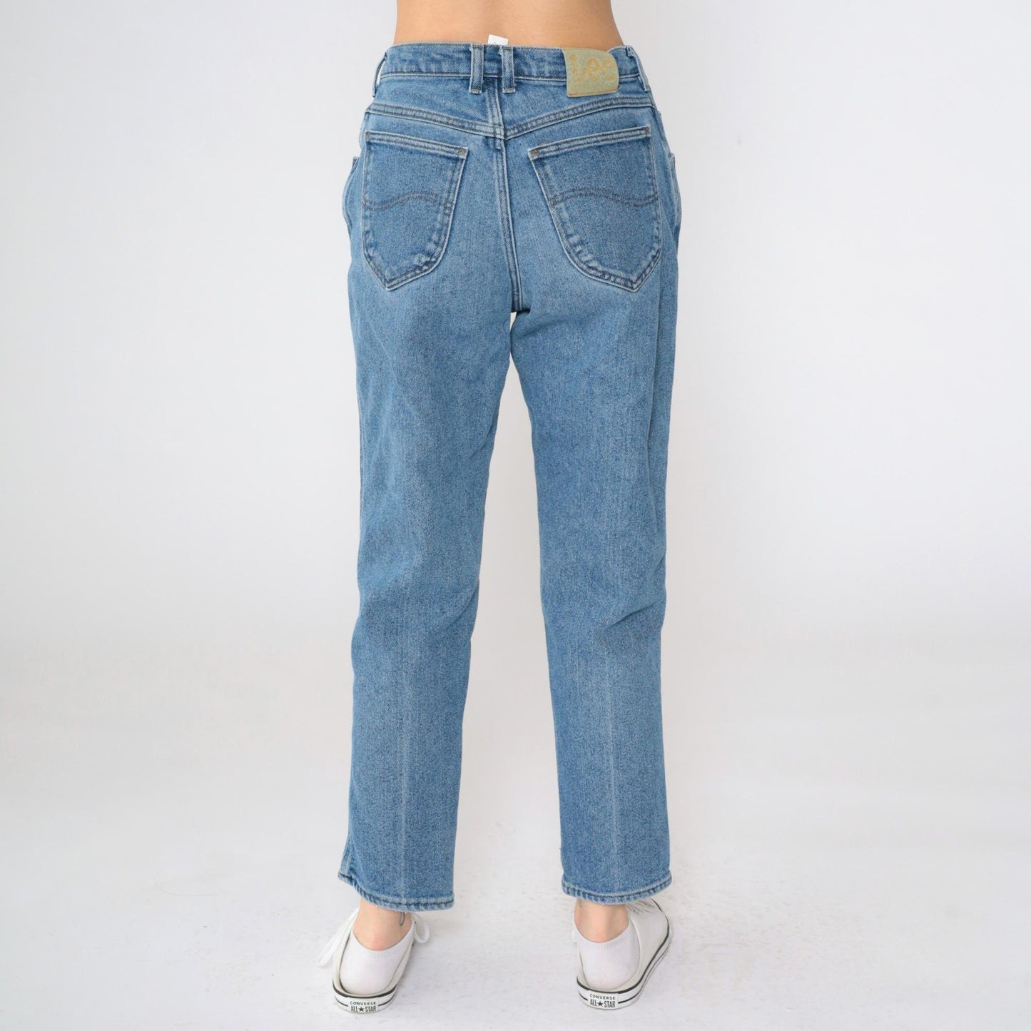 90s Lee High Waist Straight Leg Mom Jeans Blue Denim Small
