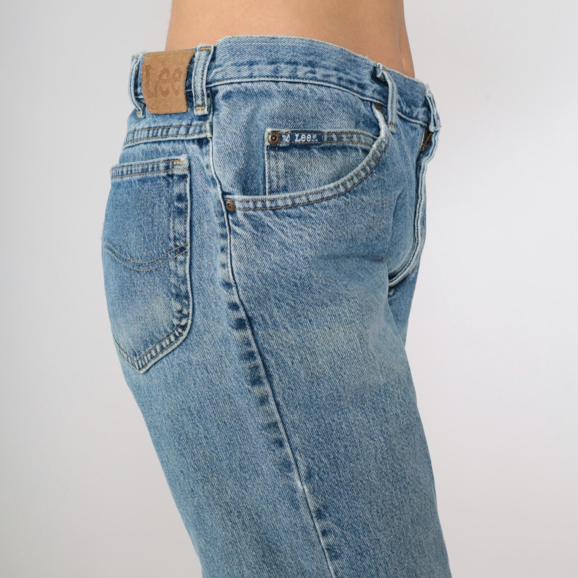 90s Lee High Waist Straight Leg Jeans Blue Denim Large