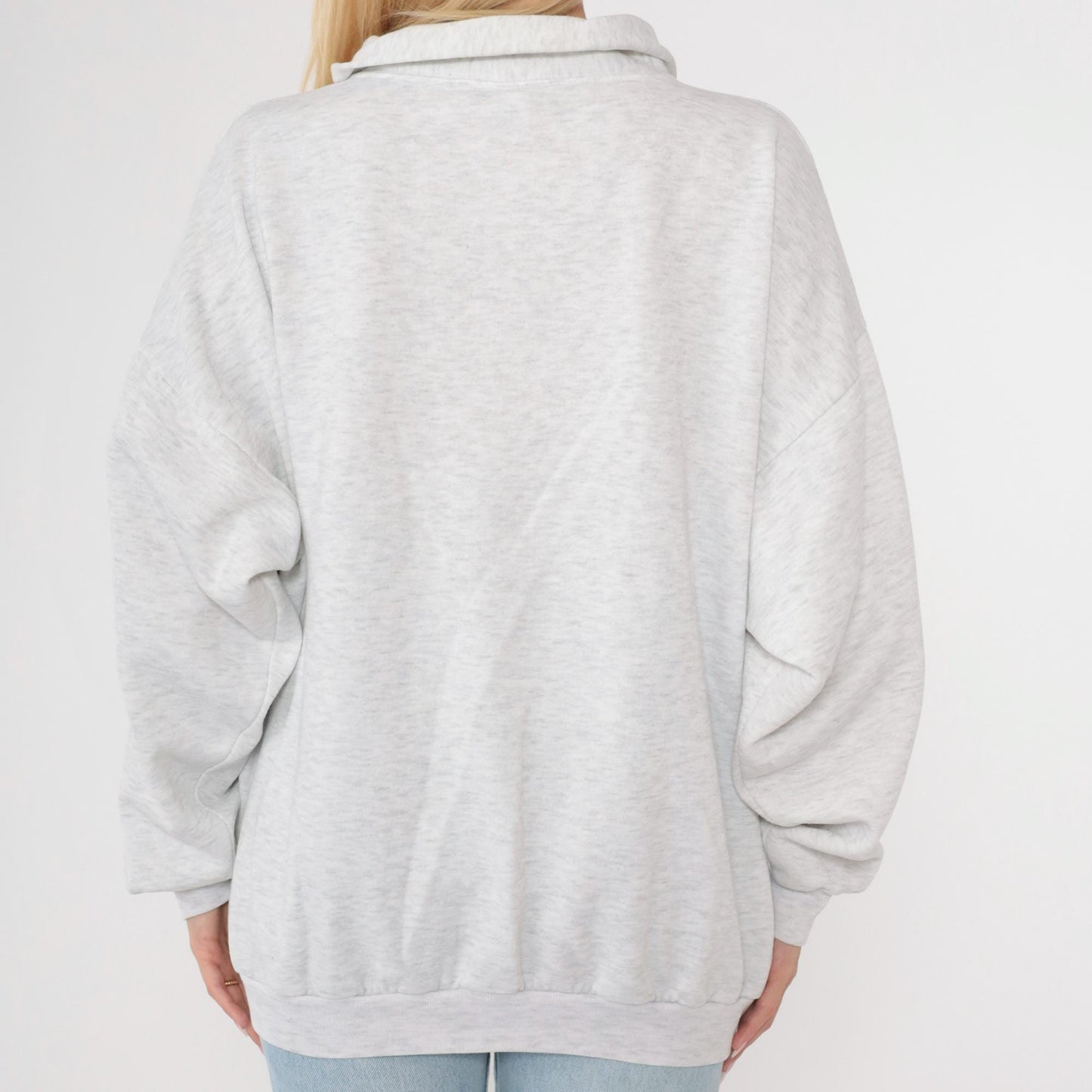 90s San Francisco Golden Gate Bridge Quarter Zip Sweatshirt Heather Grey Plus Size XXL