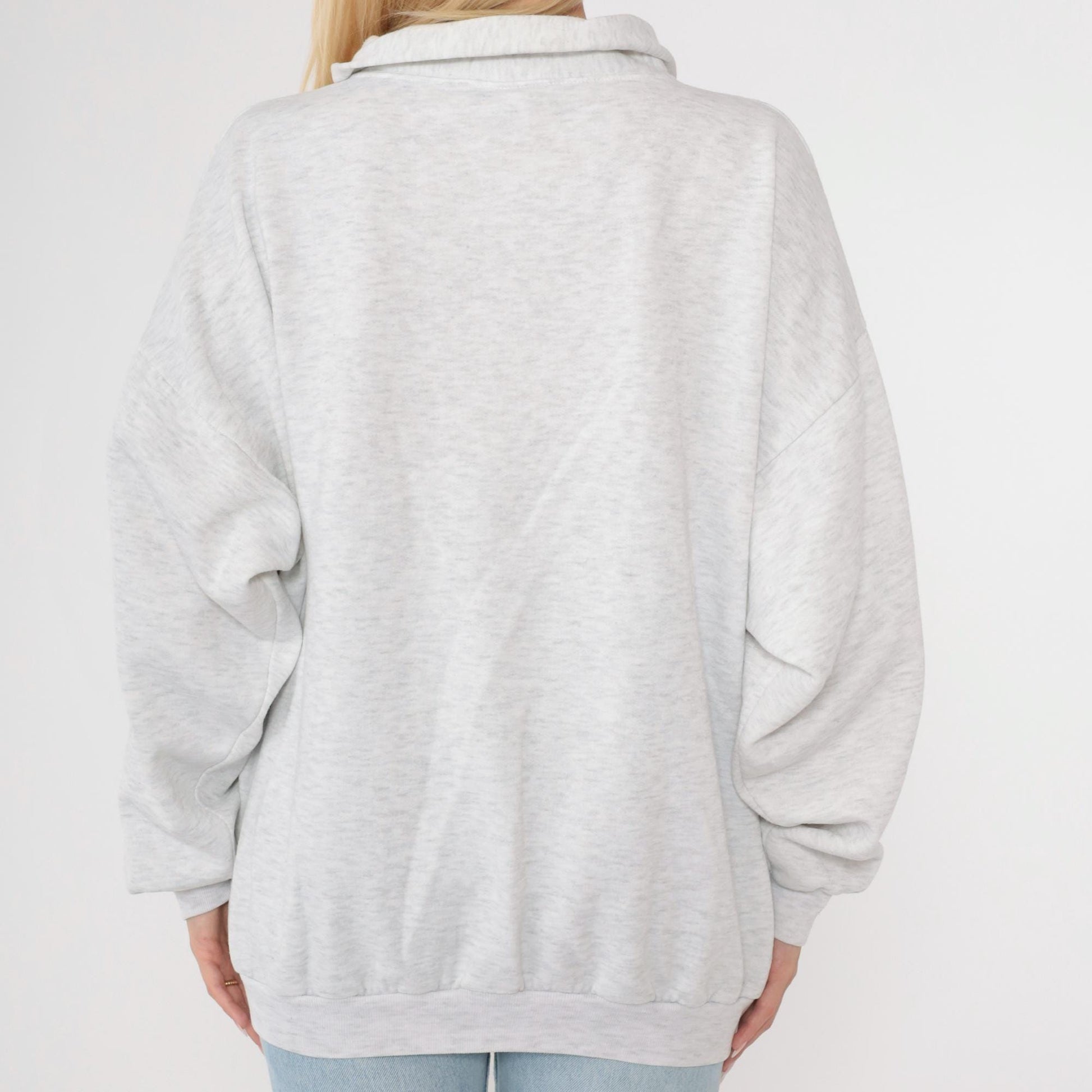 90s San Francisco Golden Gate Bridge Quarter Zip Sweatshirt Heather Grey Plus Size XXL