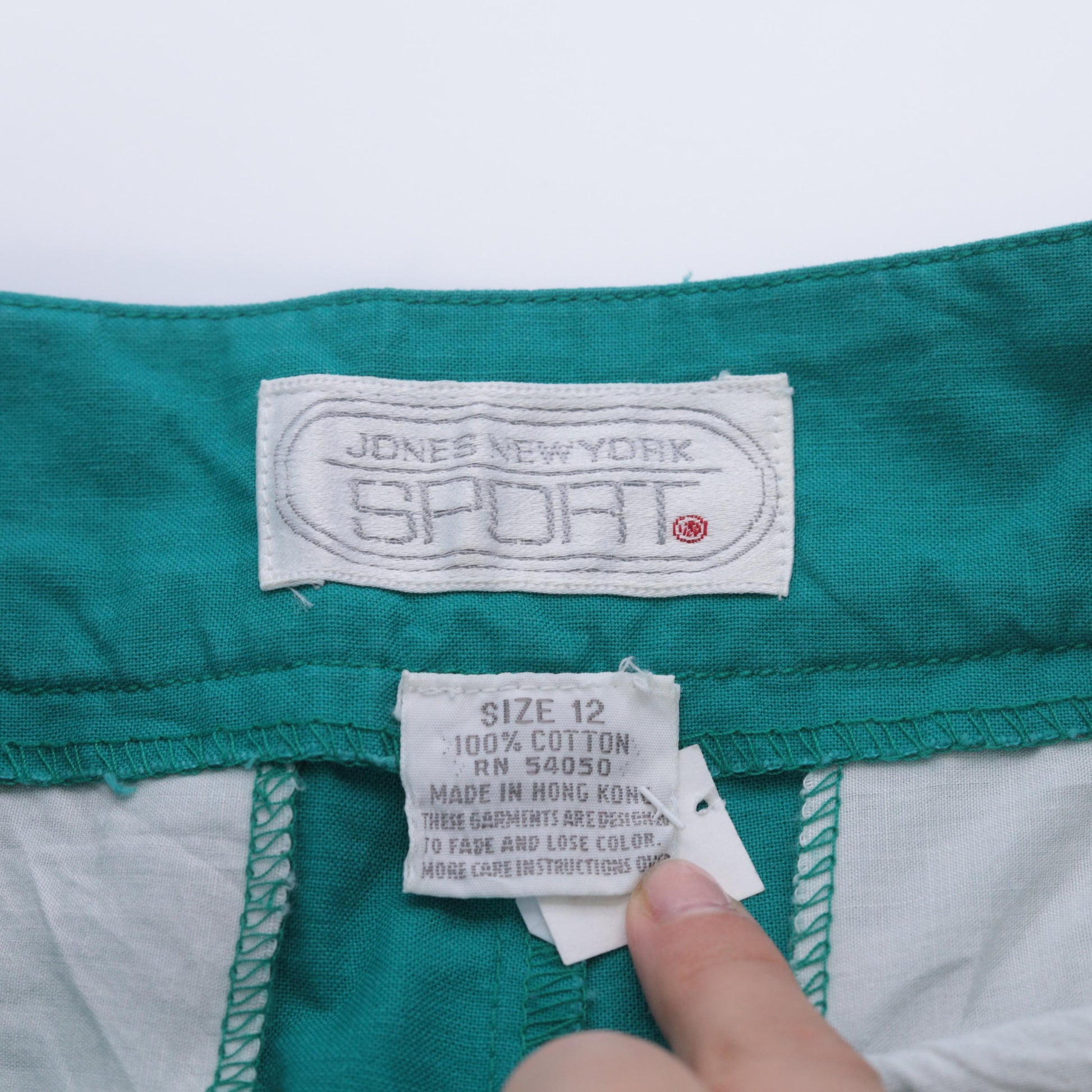90s Jones New York Teal Pleated High-Waist Trousers Straight Leg Medium