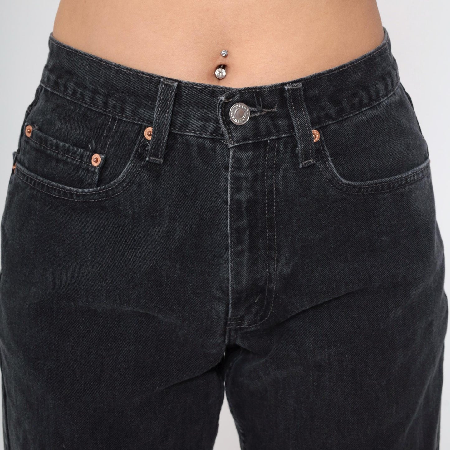 Y2K Levi's 550 Black Straight Leg Jeans High Rise Denim 31x32 Men's