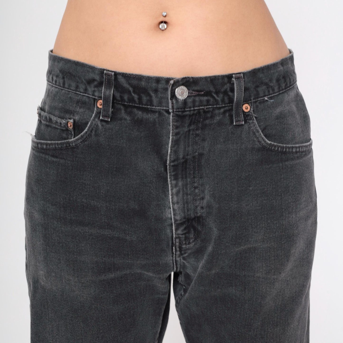 90s Levi's 505 Black Denim Jeans High Rise Straight Leg 34x30