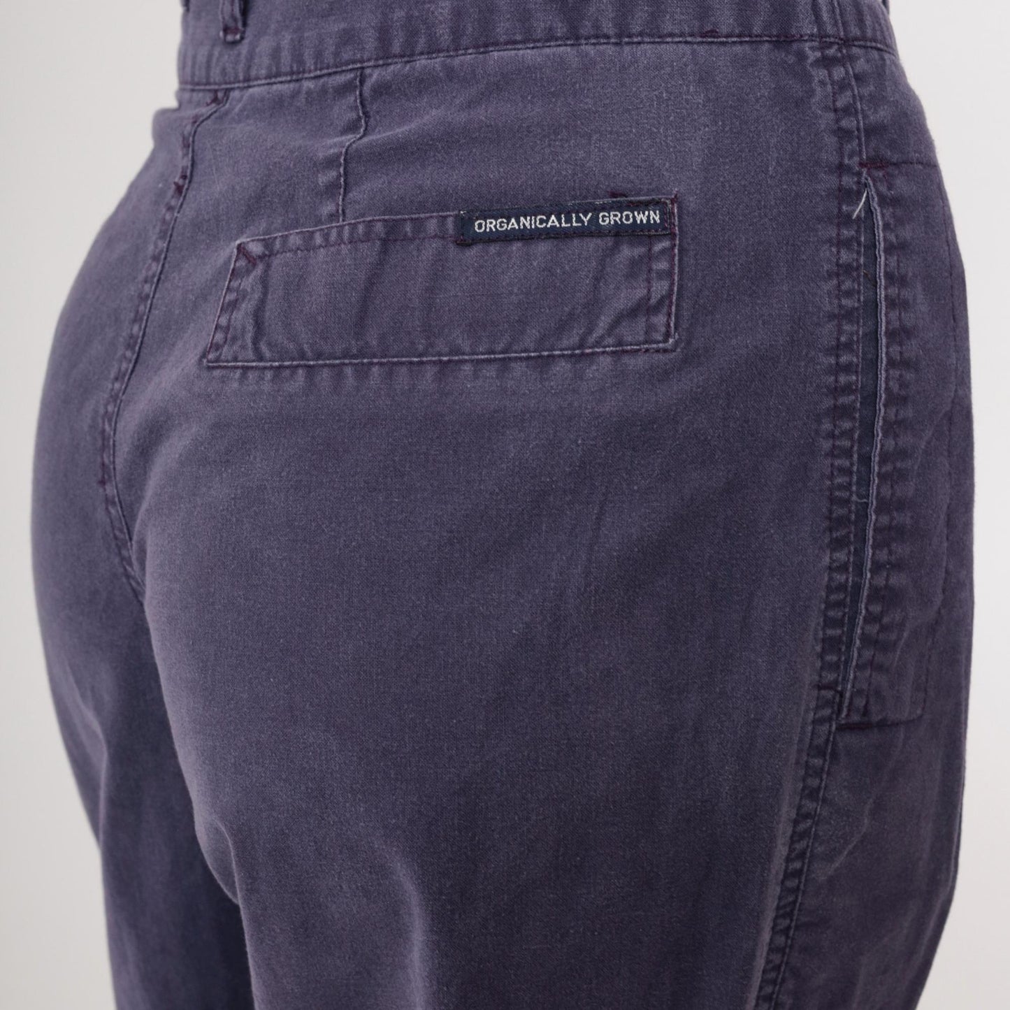 80s Purple High-Waisted Pleated Tapered Trousers Cotton Small 7