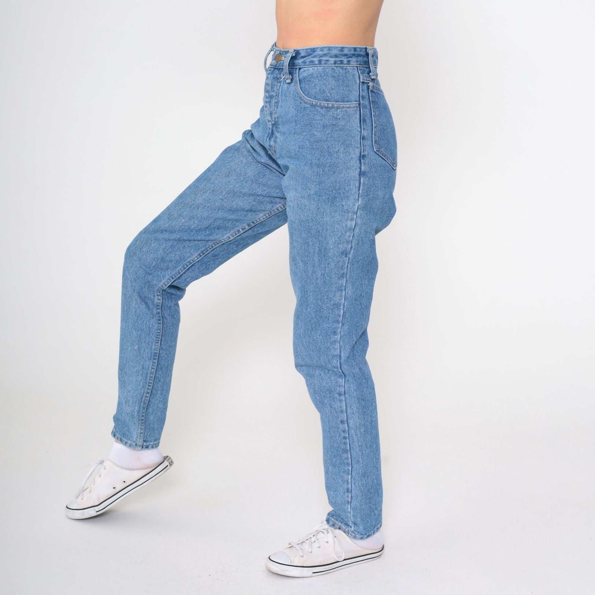 90s Guess High Waisted Tapered Jeans Blue Denim Small S