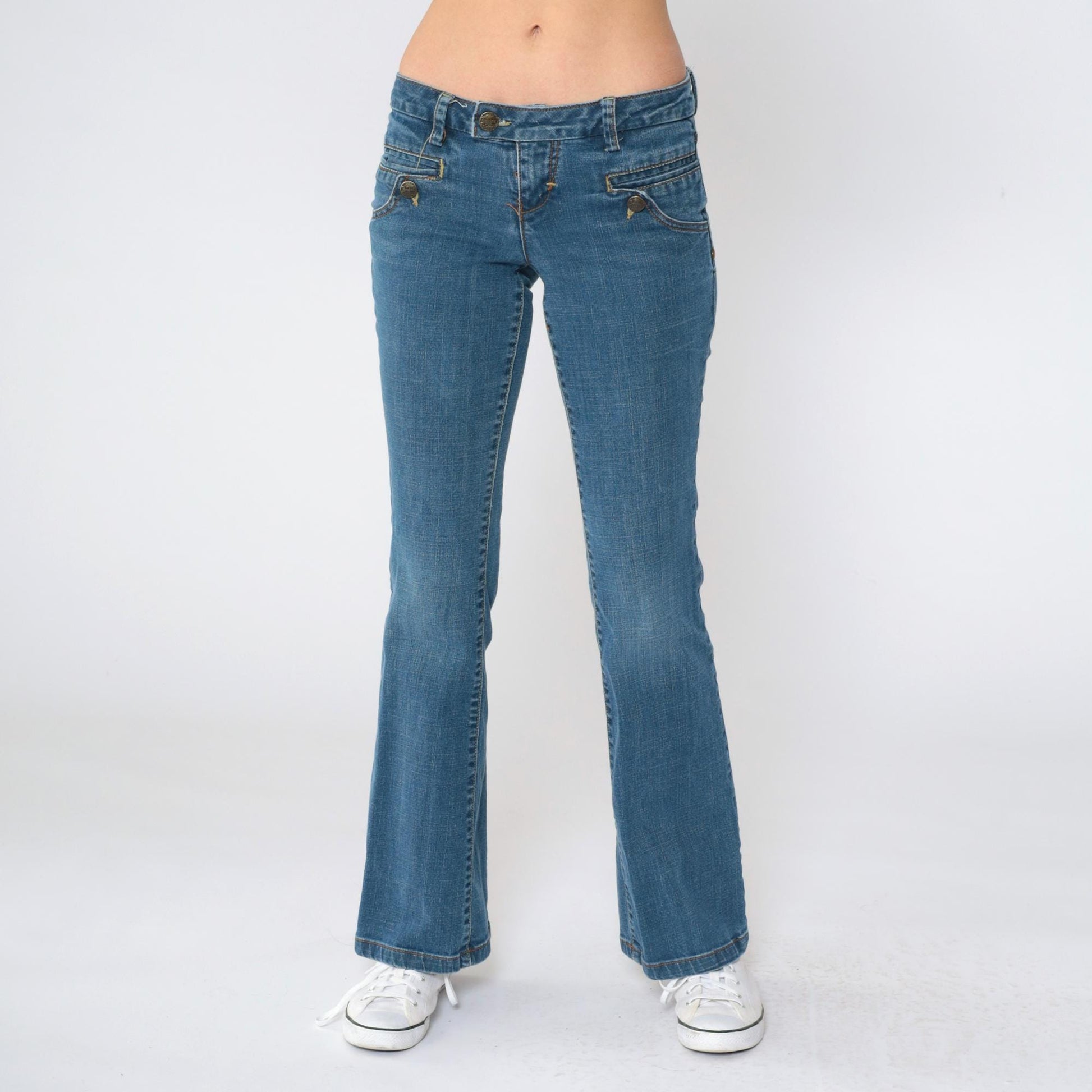 Y2K Jou Jou Royale Low Rise Flared Jeans Blue Denim Small 5/6