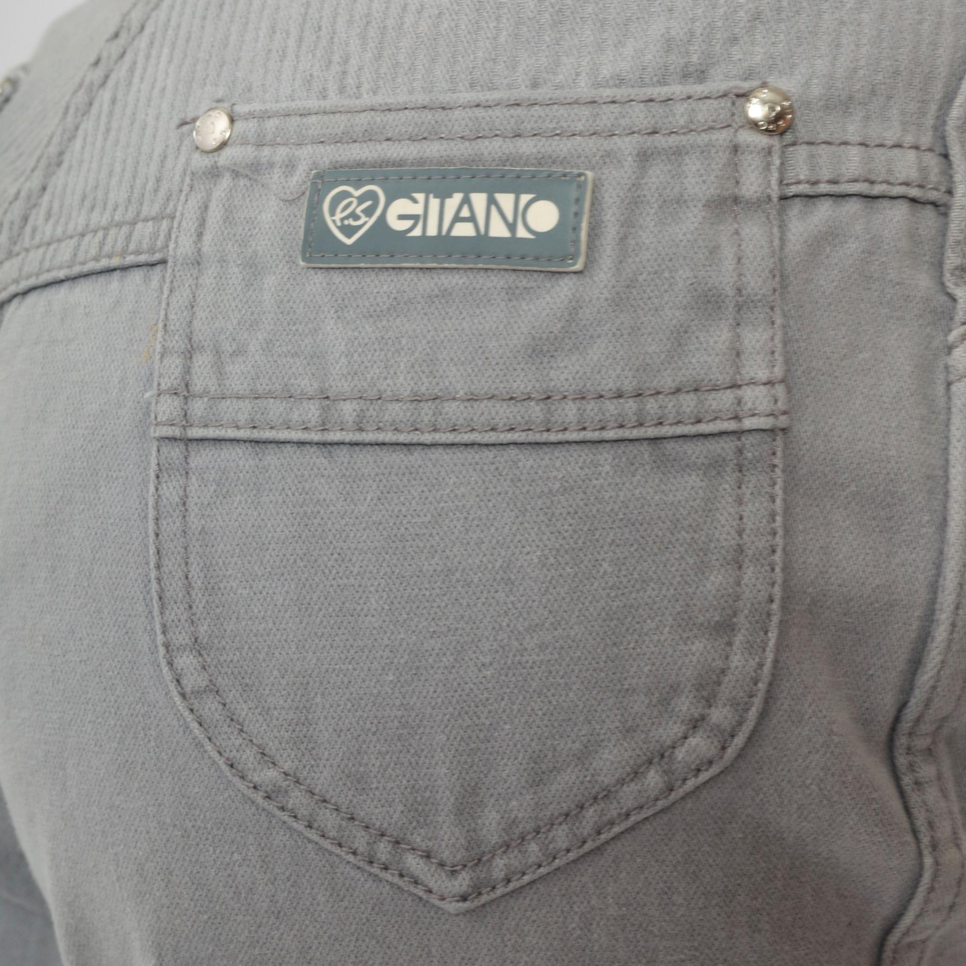 90s Gitano Grey High-Waisted Tapered Jeans Ribbed Yoke Small