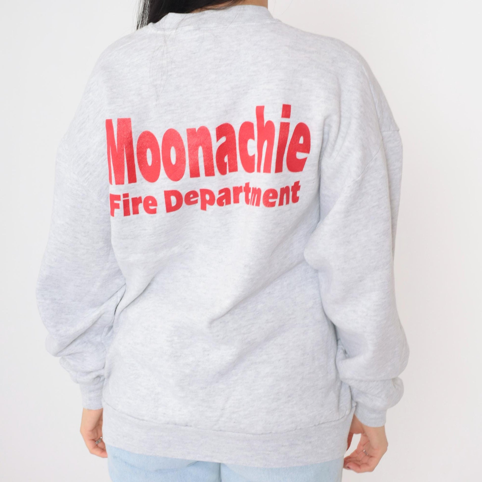 90s Moonachie Fire Department Sweatshirt New Jersey Firefighter Grey Extra Large XXL