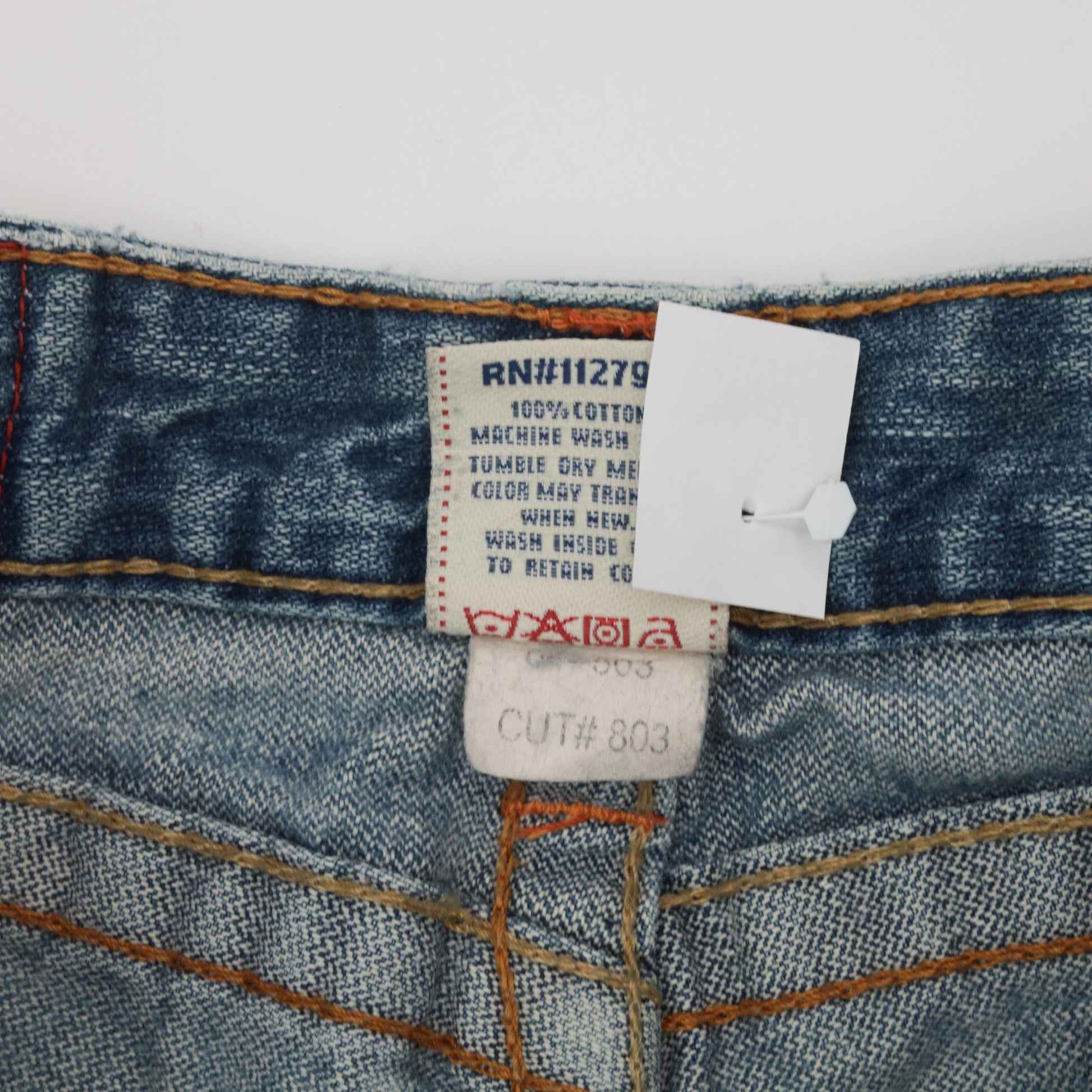 Y2K True Religion Distressed Low Rise Bootcut Jeans Blue Denim Extra Small