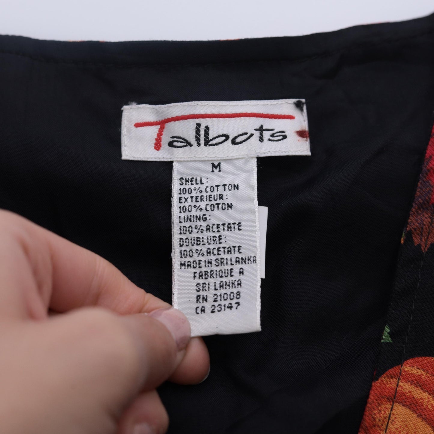 90s Talbots Pumpkin Acorn Leaf Vest Orange Black V-Neck Button-Up Medium