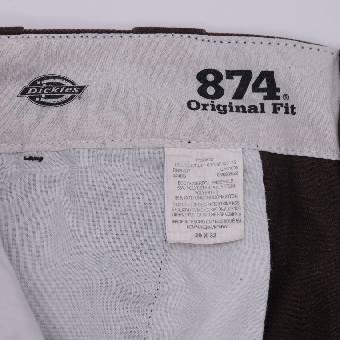 Y2K Dickies 874 Brown Straight Leg Work Pants High Rise Men's 29x32