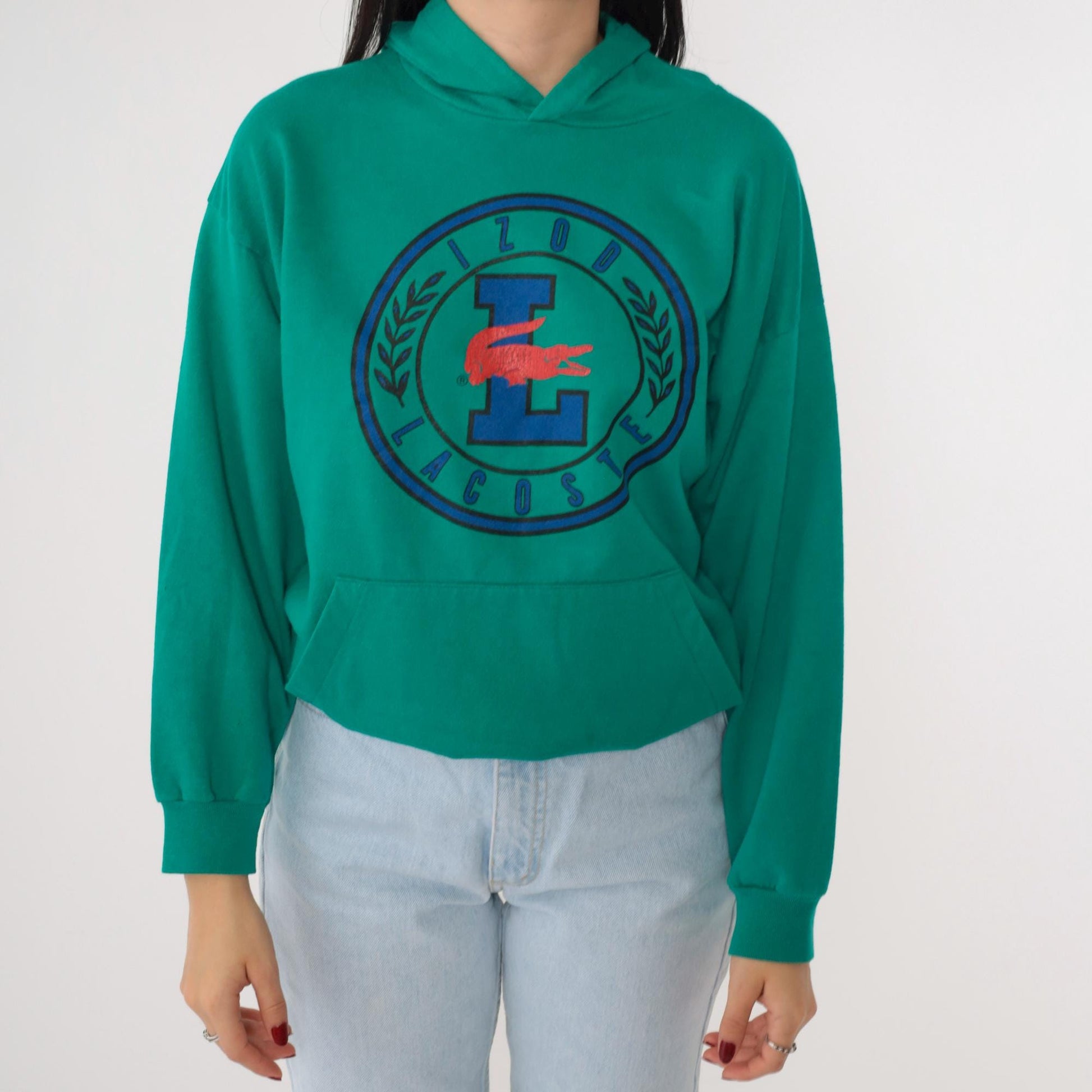 90s Izod Lacoste Green Hoodie Sweatshirt Small