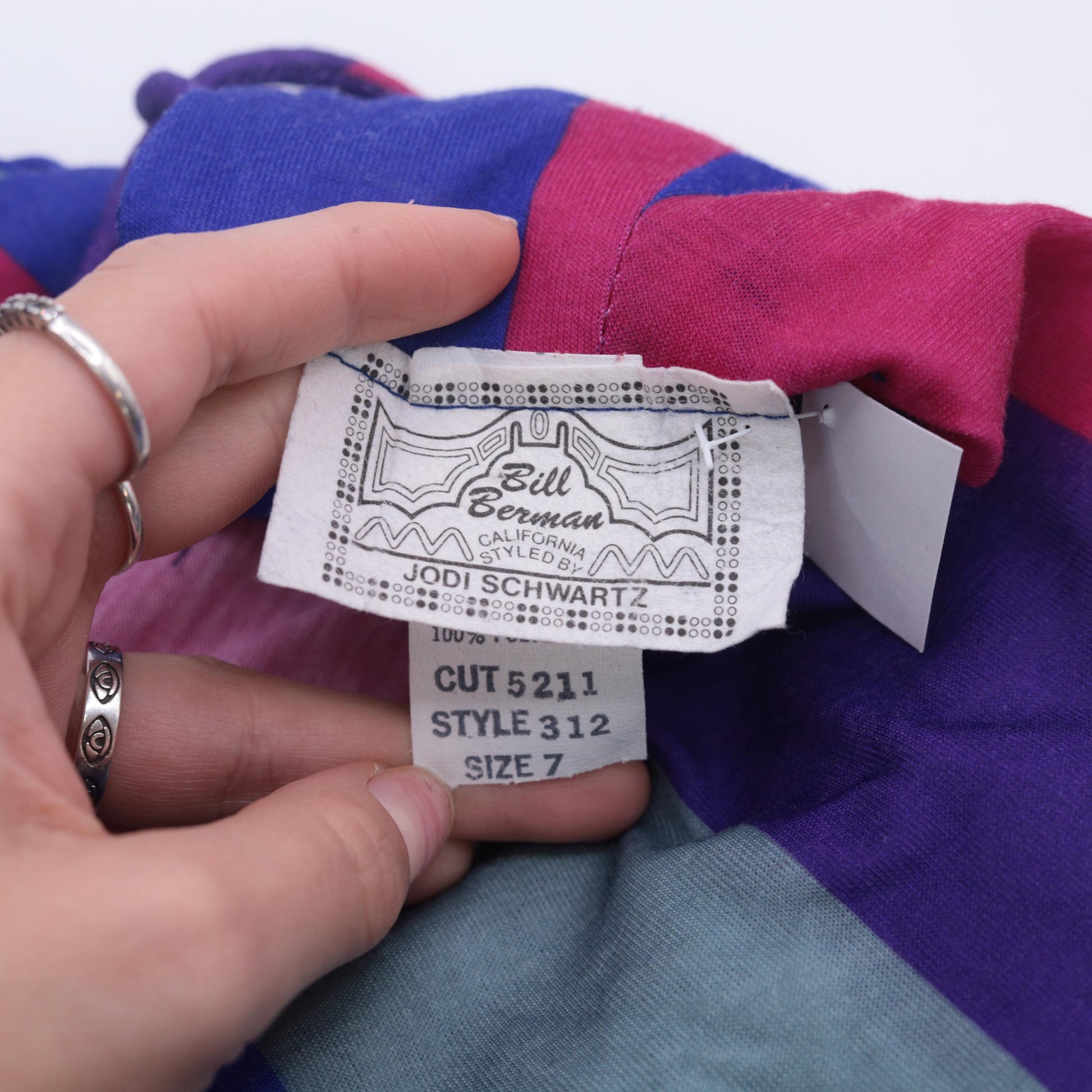 80s Chevron Striped Midi Sundress Open Back Spaghetti Strap Blue Pink Purple Small
