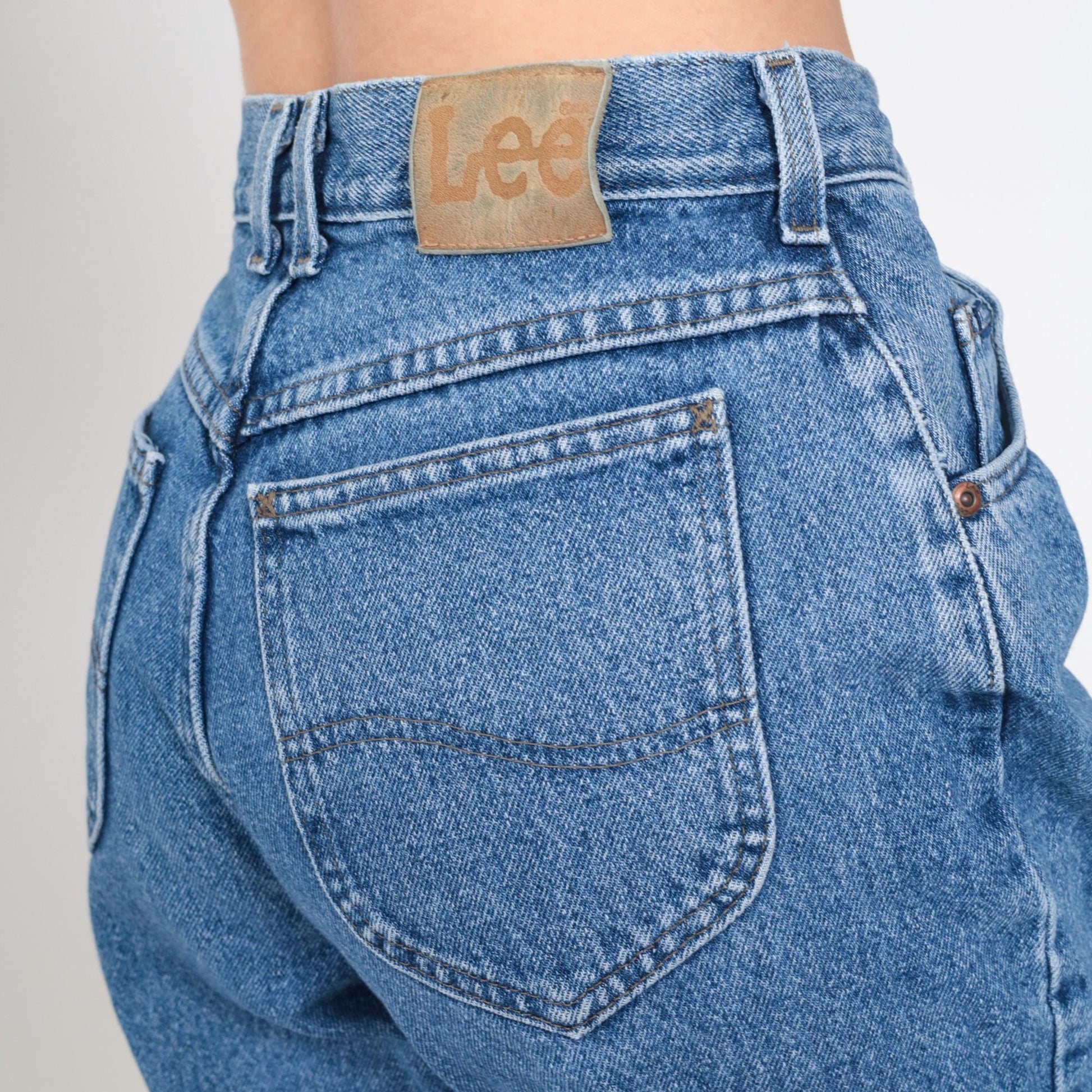 90s Lee High Waist Straight Leg Jeans Blue Denim Small