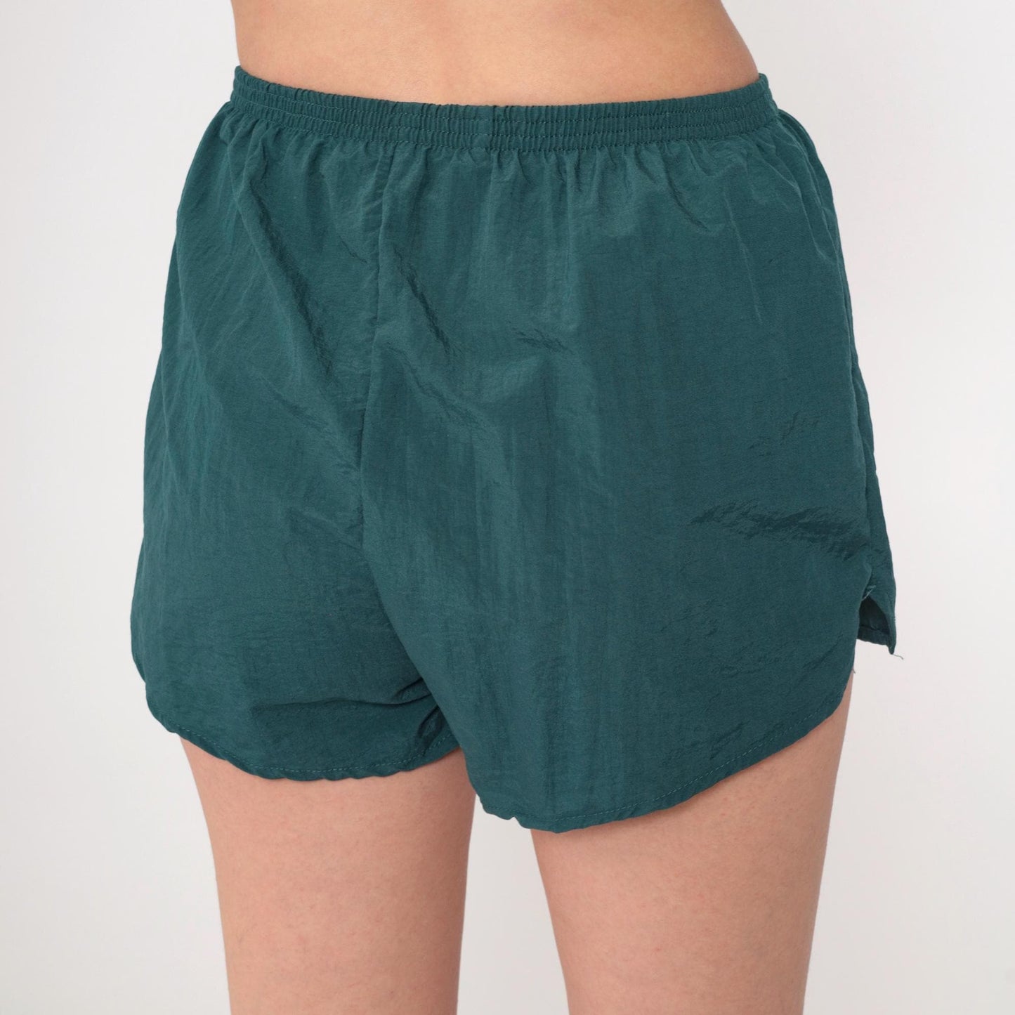 90s Pro Spirit Green Nylon Swim Shorts Elastic Waist Extra Small