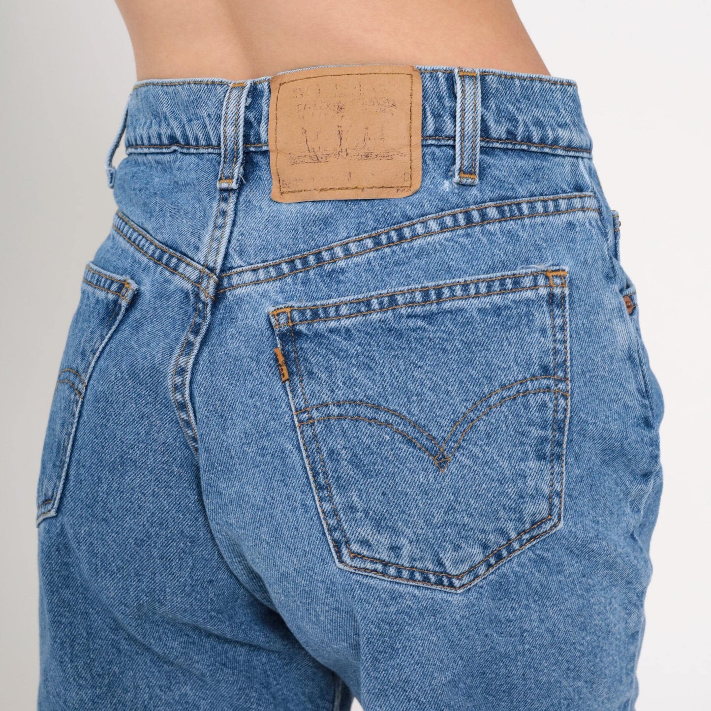 90s Levi's 550 High Waisted Denim Shorts Blue Medium 30