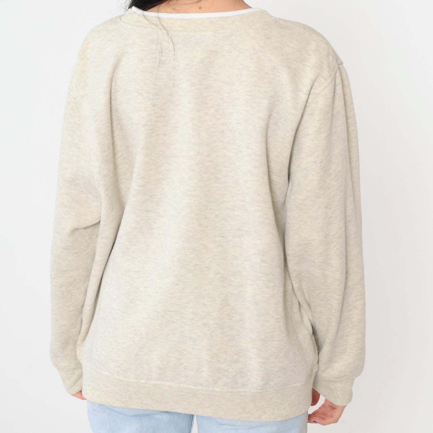 90s BonWorth Birdhouse Cardigan Sweatshirt Cream Embroidered Birds Medium