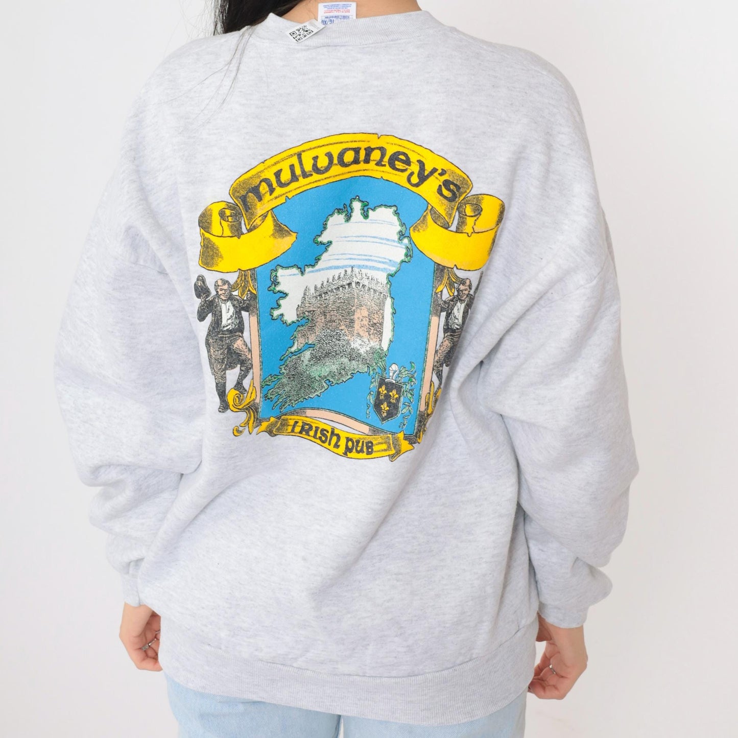 90s Mulvaney's Irish Pub Sweatshirt Grey Graphic Crewneck Large