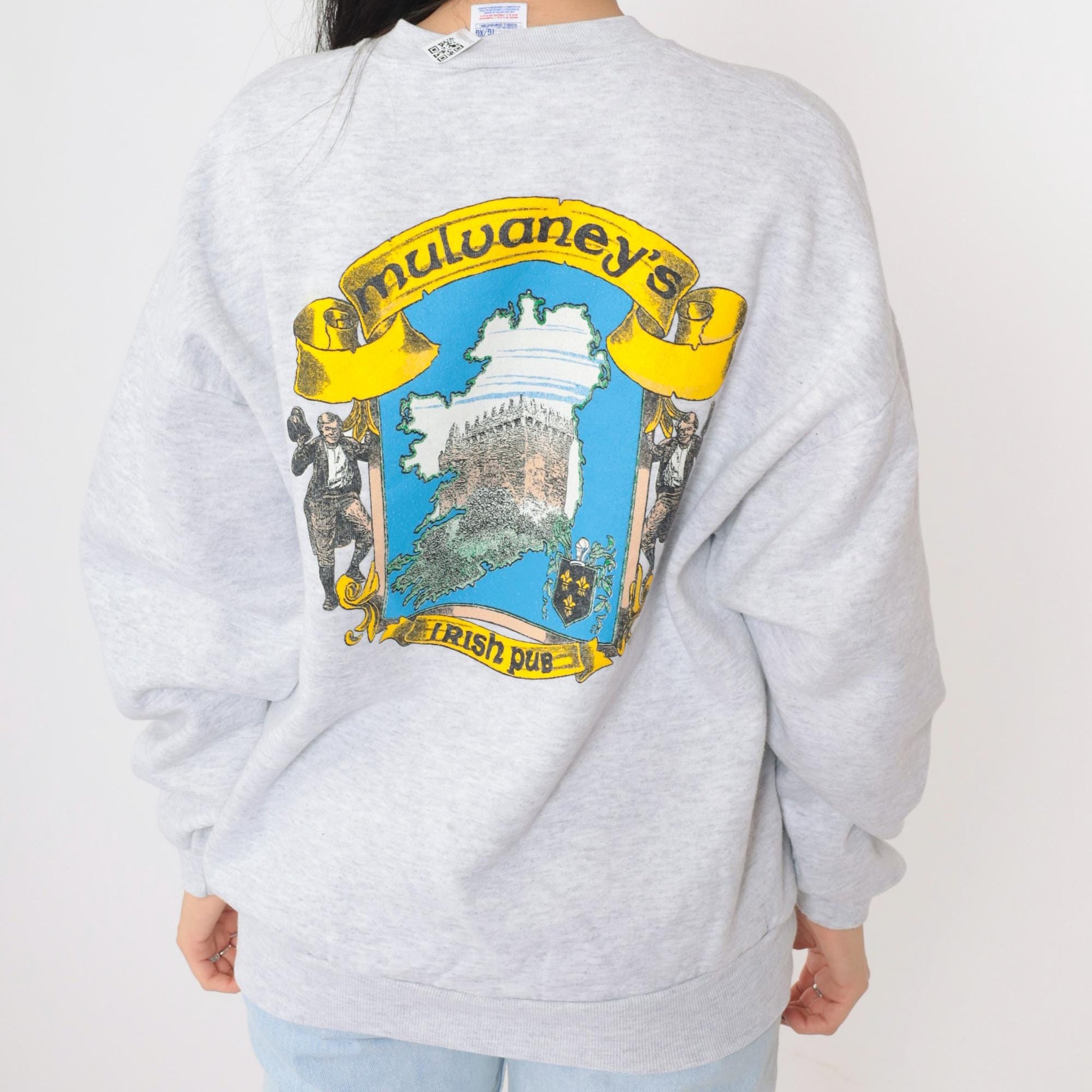 90s Mulvaney's Irish Pub Sweatshirt Grey Graphic Crewneck Large