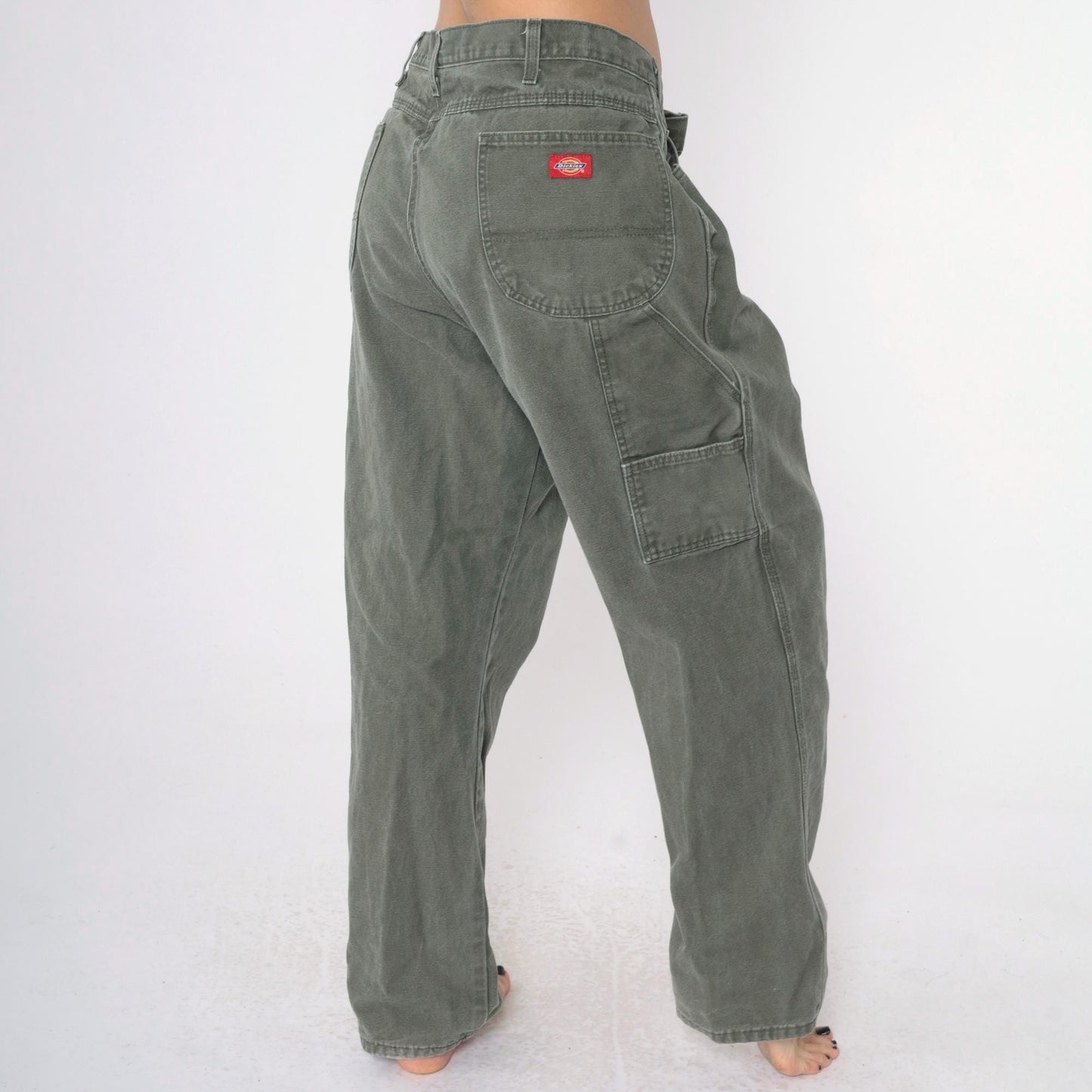 Y2K Dickies Olive Cargo Pants Hammer Loop Straight Leg Men's XL