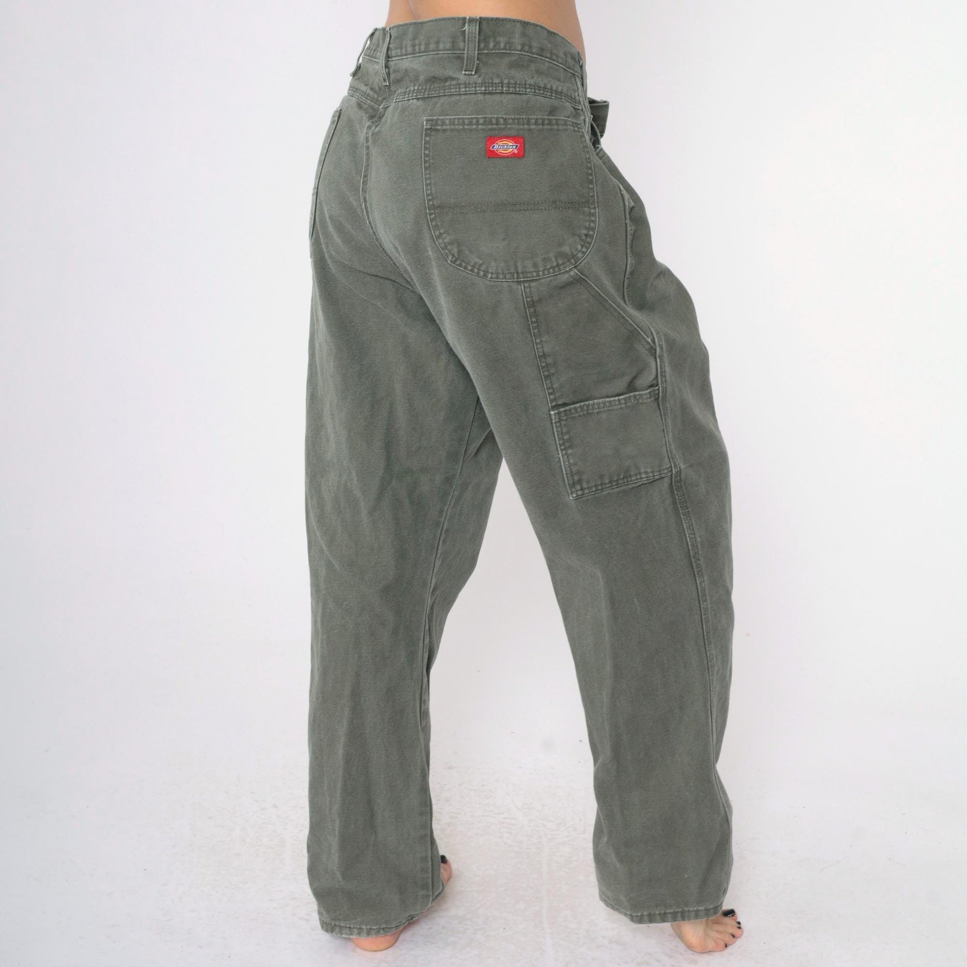 Y2K Dickies Olive Cargo Pants Hammer Loop Straight Leg Men's XL