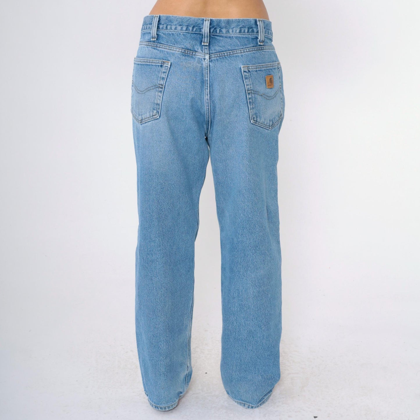 00s Carhartt High Rise Straight Leg Jeans Blue Denim 38x32 Men's Large