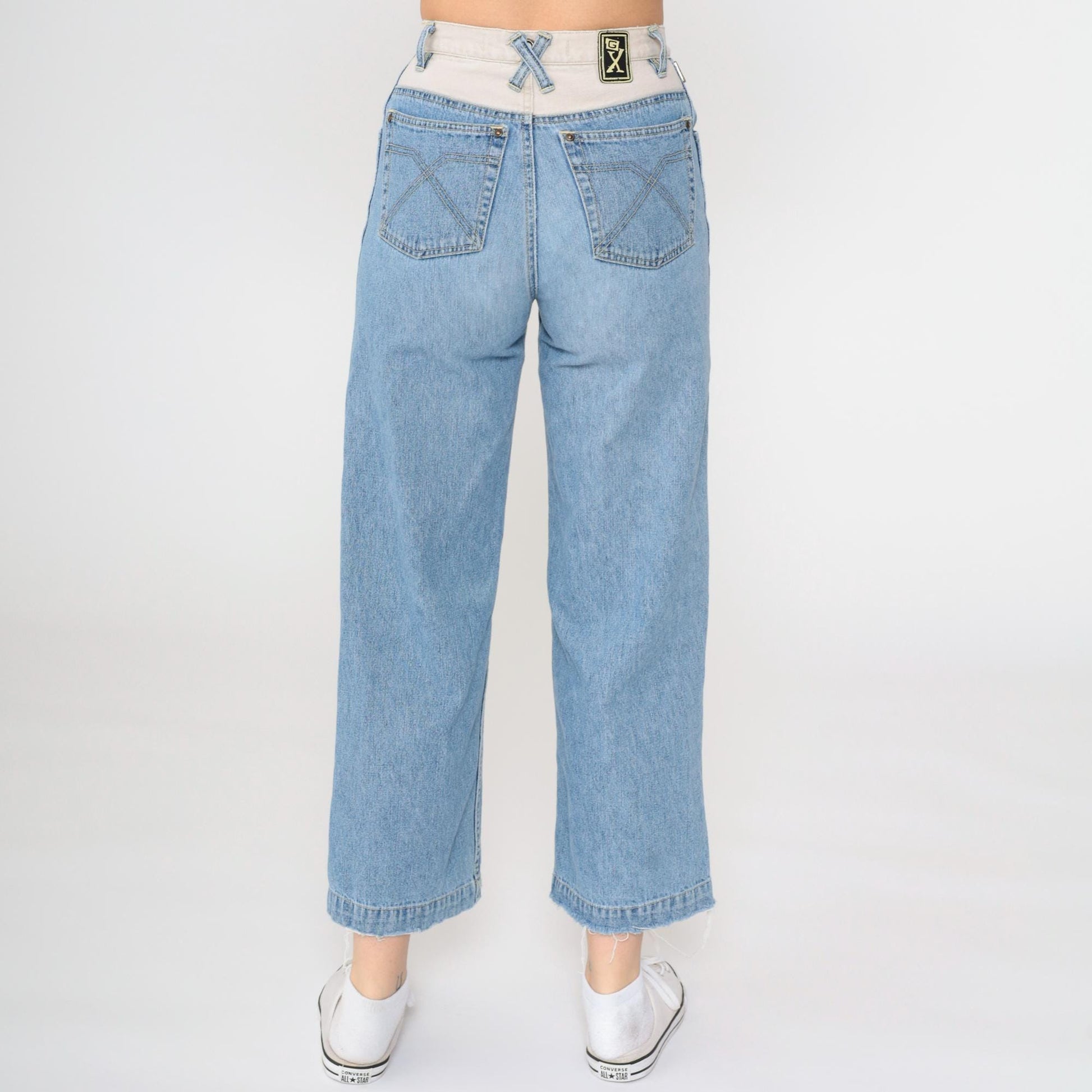 90s GX Gwen Stefani High Rise Straight Leg Jeans Blue Eyelet Youth 12