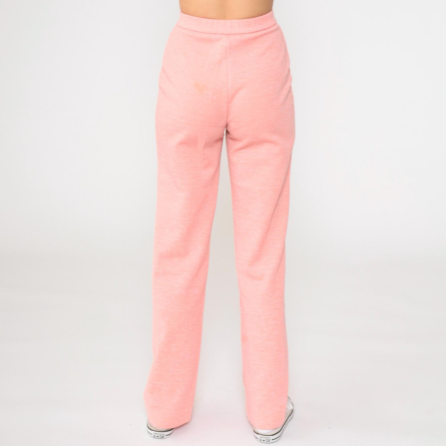 70s Center Stage Pink High-Rise Straight Leg Trousers Extra Small