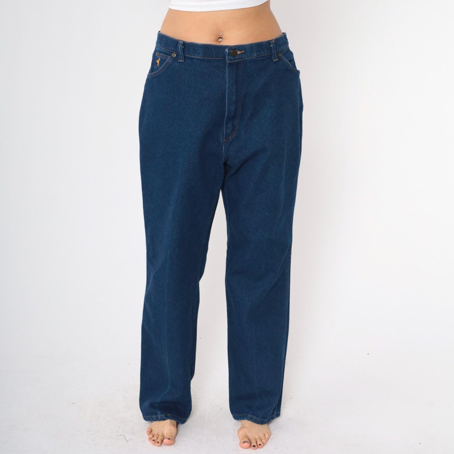 80s Wrangler Dark Wash Straight Leg High Waist Jeans Extra Large