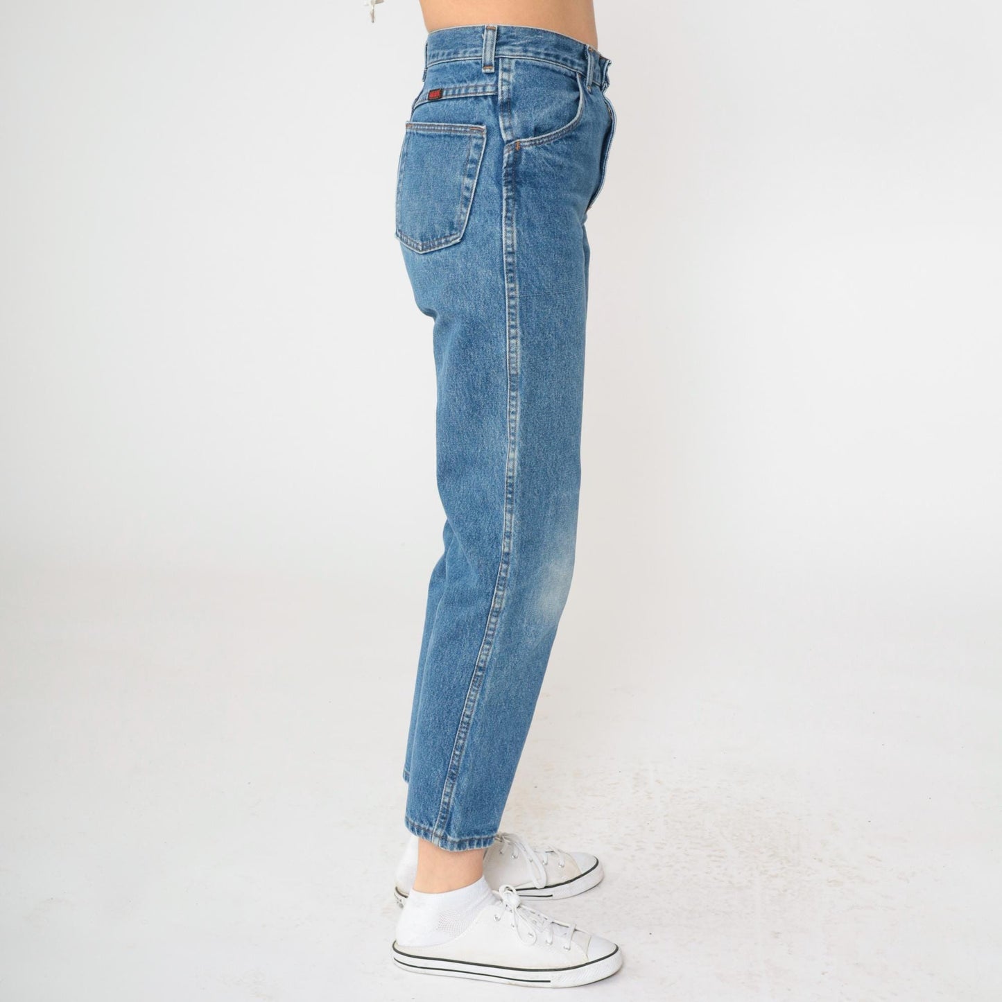 90s Toughskins High Rise Straight Leg Jeans Faded Blue Ankle XS