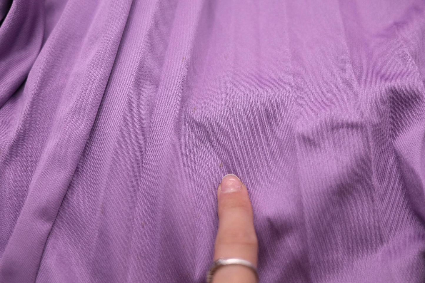 70s Purple Pleated Maxi Dress Deep V Neck Spaghetti Strap Disco Gown XS