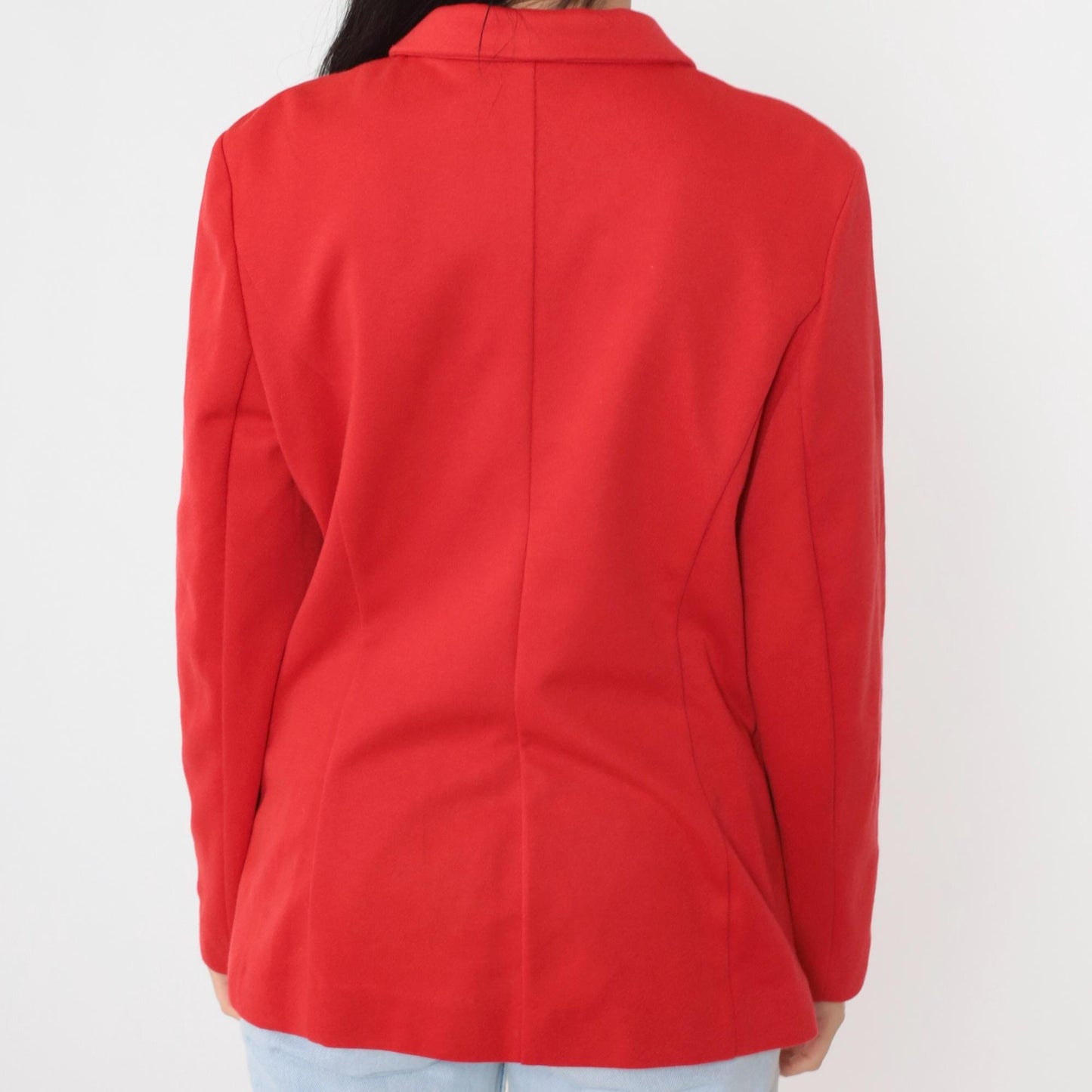90s Red Zip-Up Jacket Collared Structured Tailored Medium M
