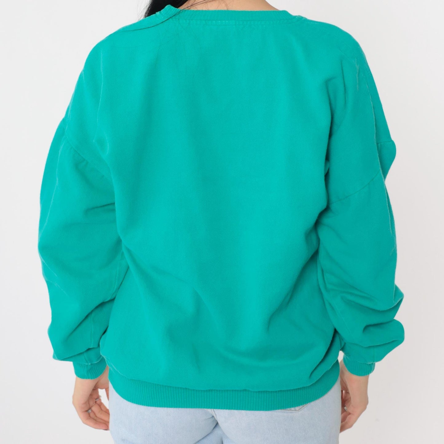 90s San Francisco Golden Gate Bridge Embroidered Sweatshirt Teal Cotton Medium