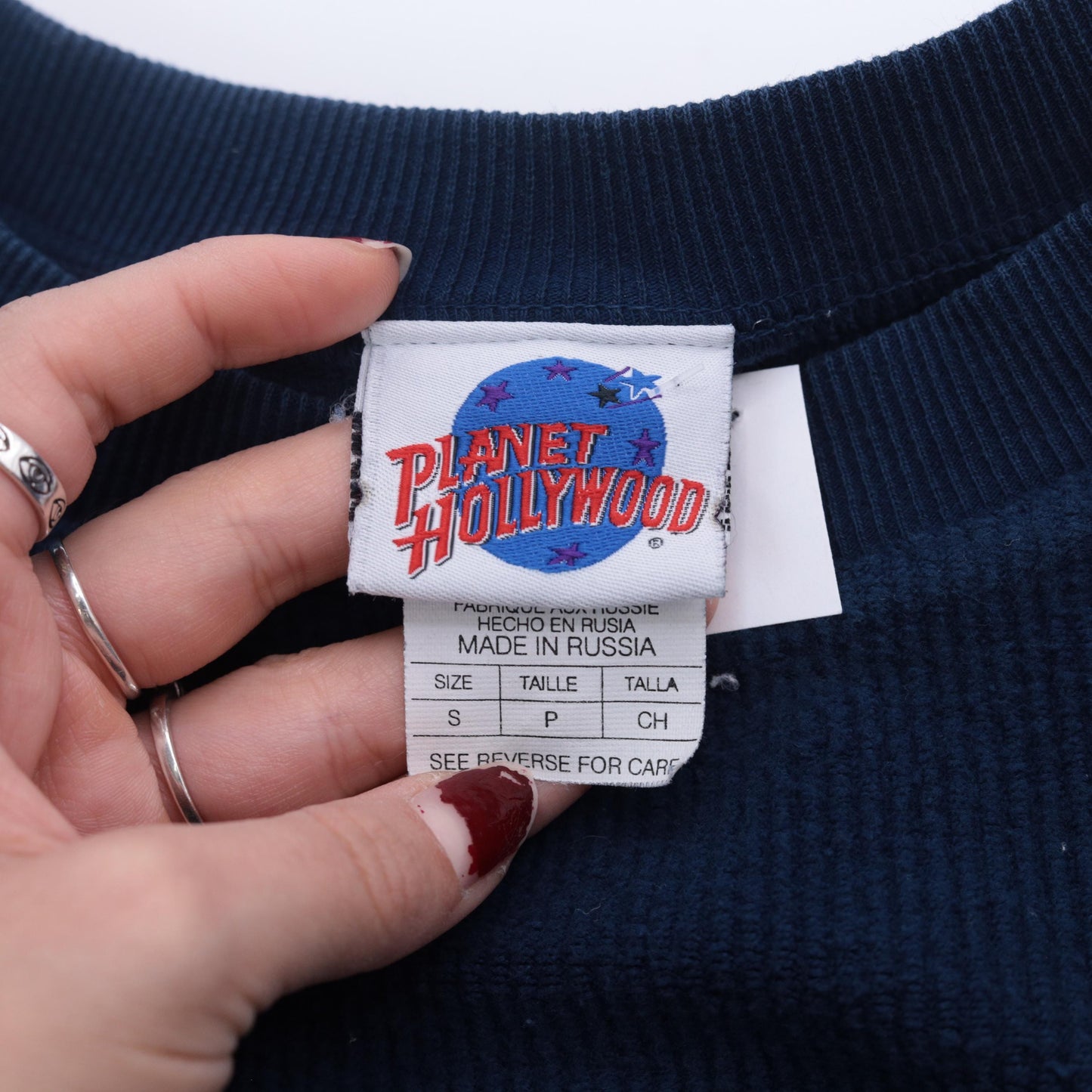 90s Planet Hollywood Myrtle Beach Sweatshirt Navy Cotton Crewneck Small