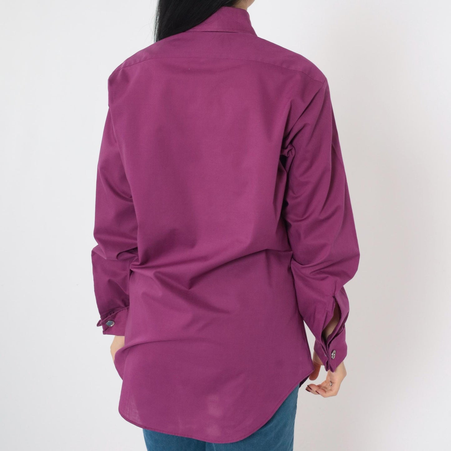 70s Sears Premiere Purple Oxford Button-Up Shirt Long Sleeve Men's Medium