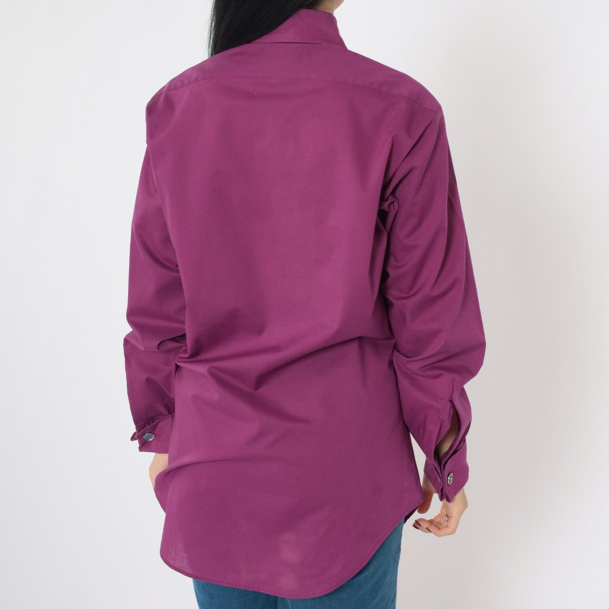 70s Sears Premiere Purple Oxford Button-Up Shirt Long Sleeve Men's Medium